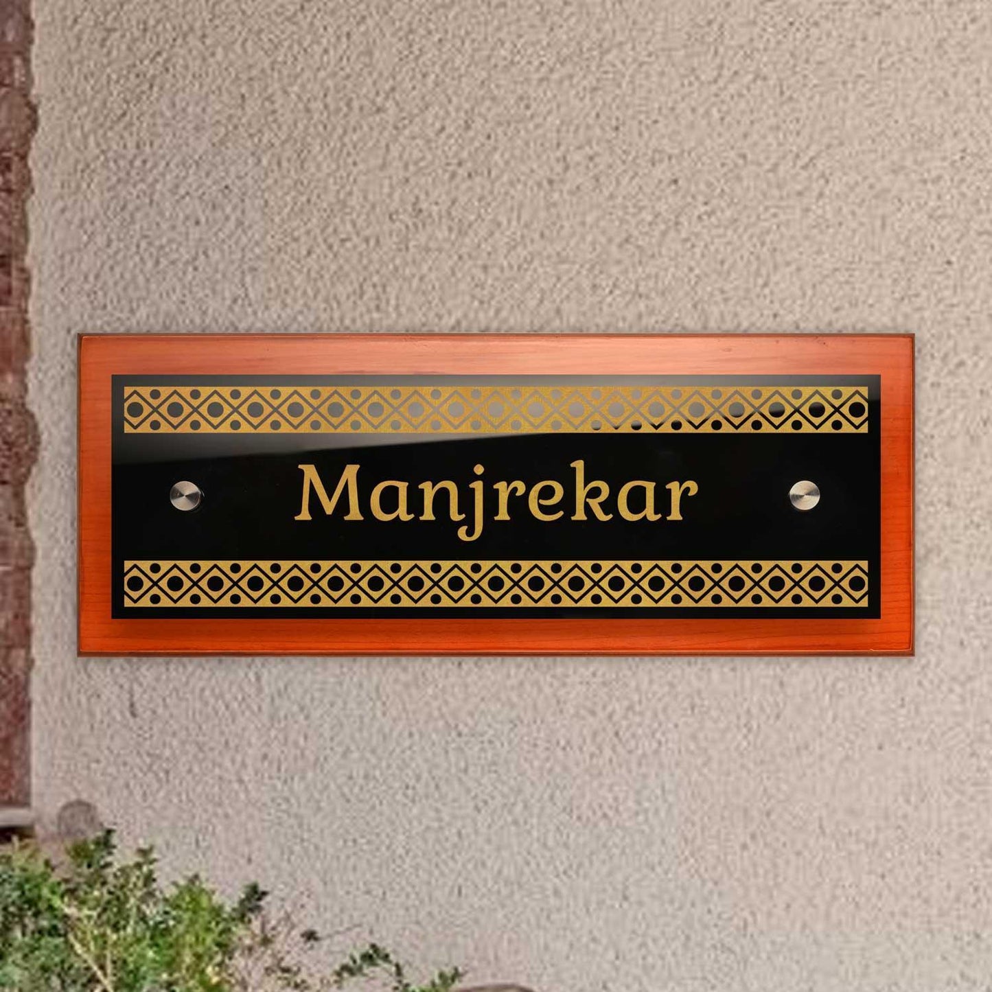 Teak Float Name Plate - Dobaraa (Lippan) - Housenama