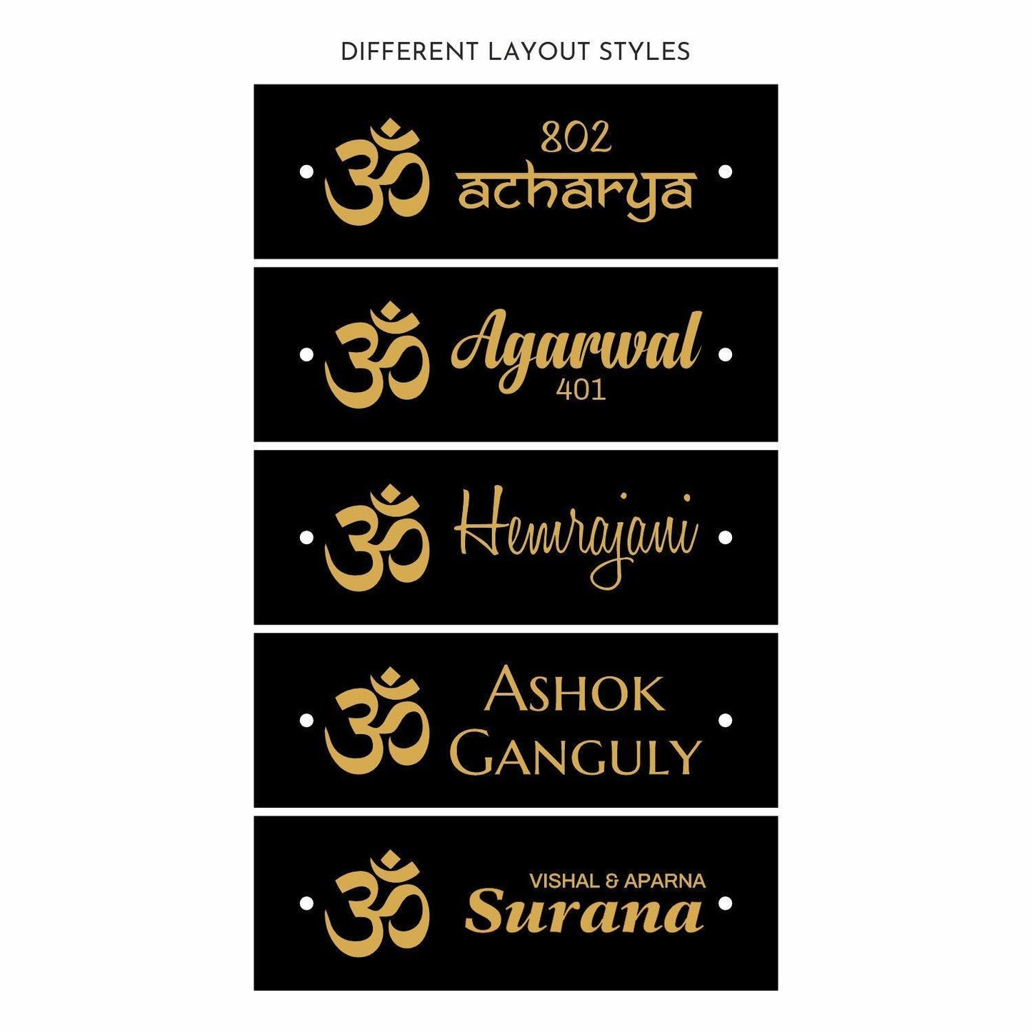 Teak Float Name Plate - Om - Housenama