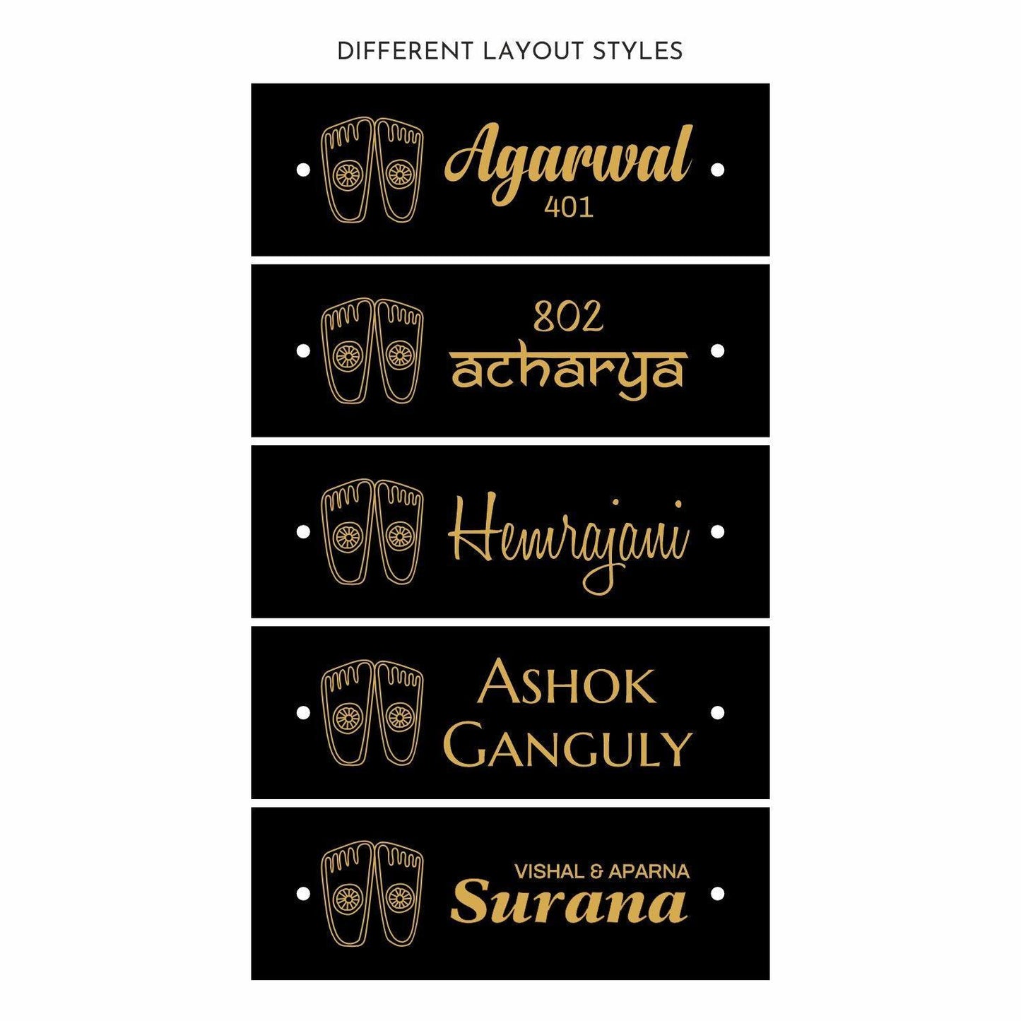Teak Float Name Plate - Shubh Laabh - Housenama