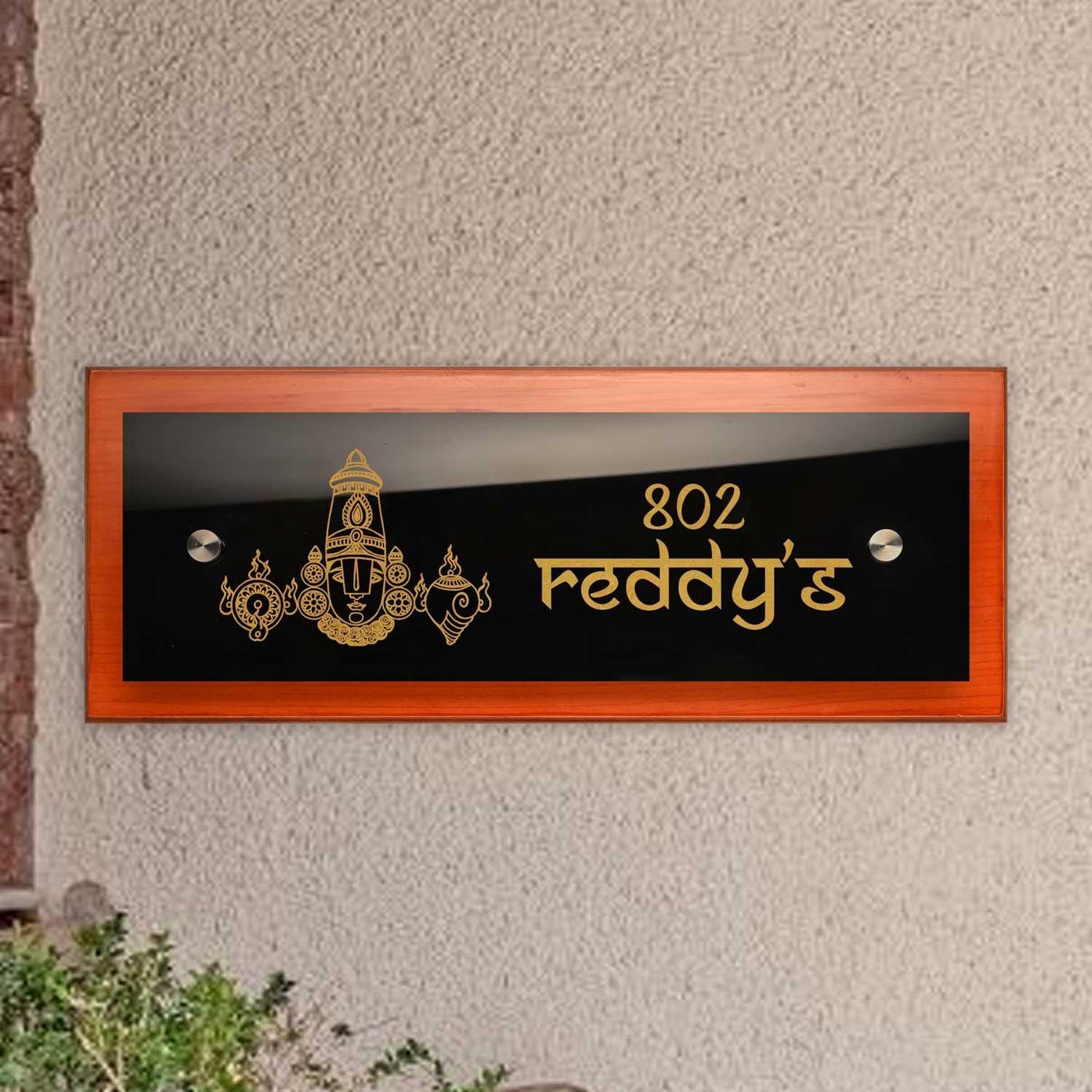 Teak Float Name Plate - Venkateswara - Housenama