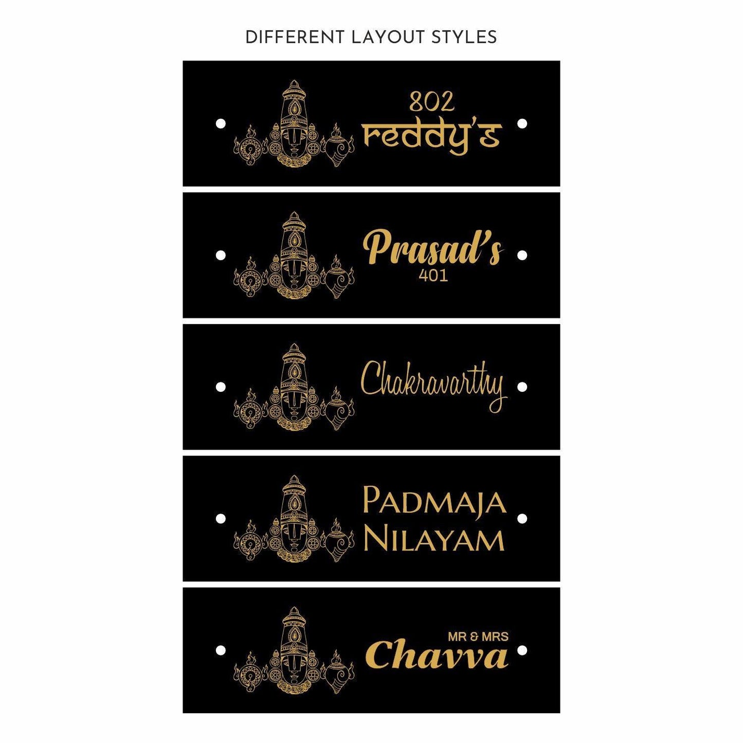 Teak Float Name Plate - Venkateswara - Housenama