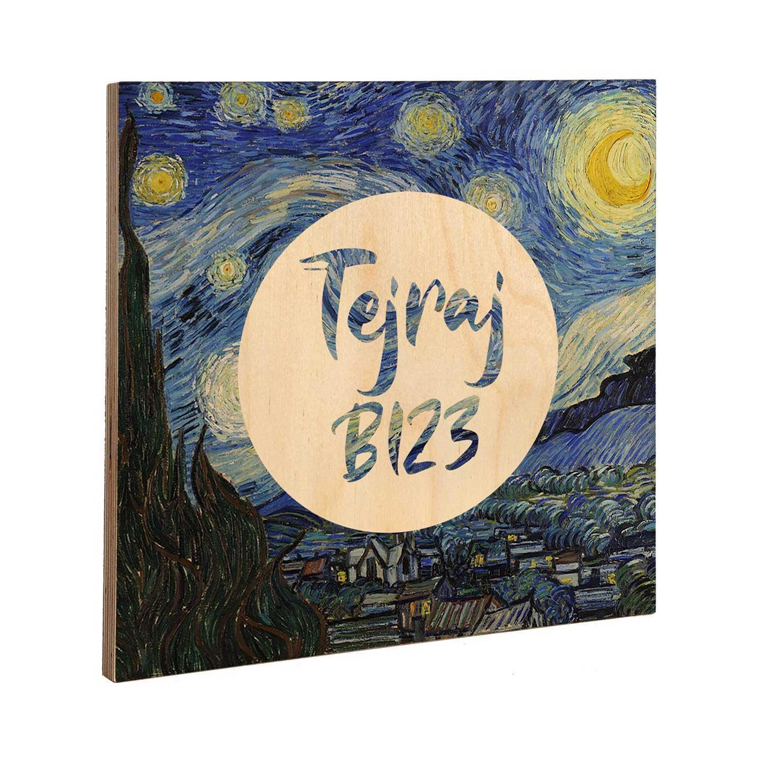 The Starry Night - Wooden Name Plate - Housenama