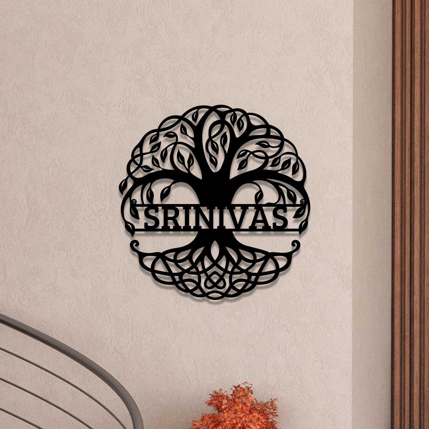 Tree of Life - Personalized Metal Name Plate for Home - Housenama