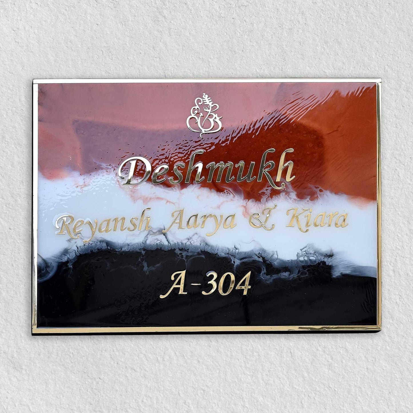 Triveni - Tricoloured Resin Nameplate - Housenama