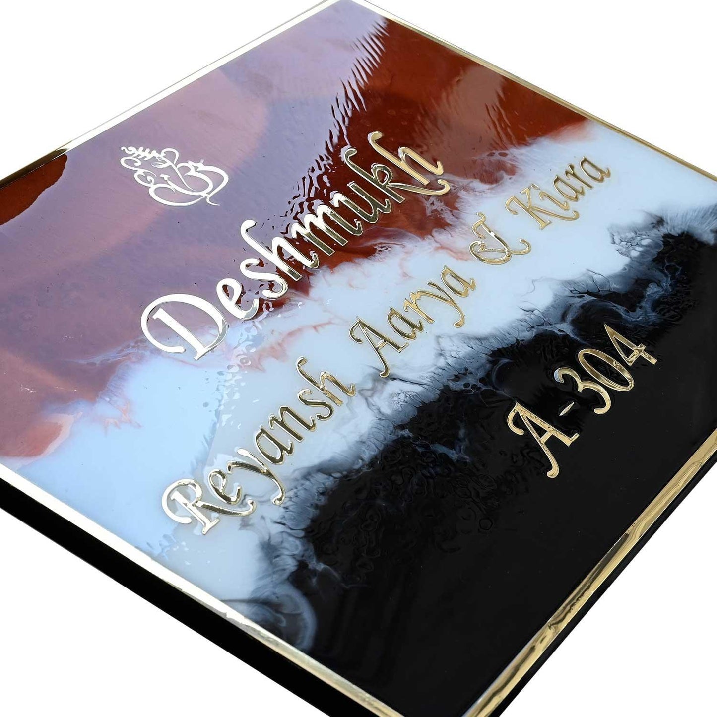 Triveni - Tricoloured Resin Nameplate - Housenama