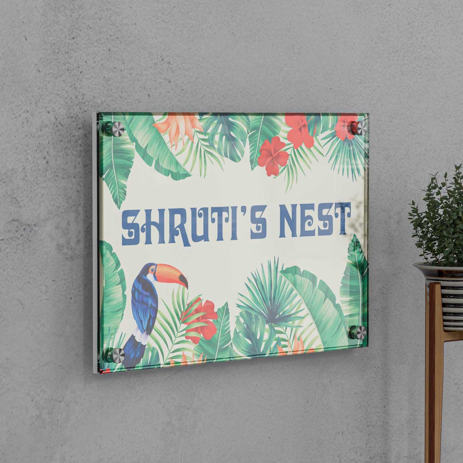 Tropical Forest - Acrylic Name Plate - Housenama