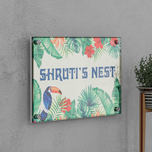 Tropical Forest - Acrylic Name Plate - Housenama