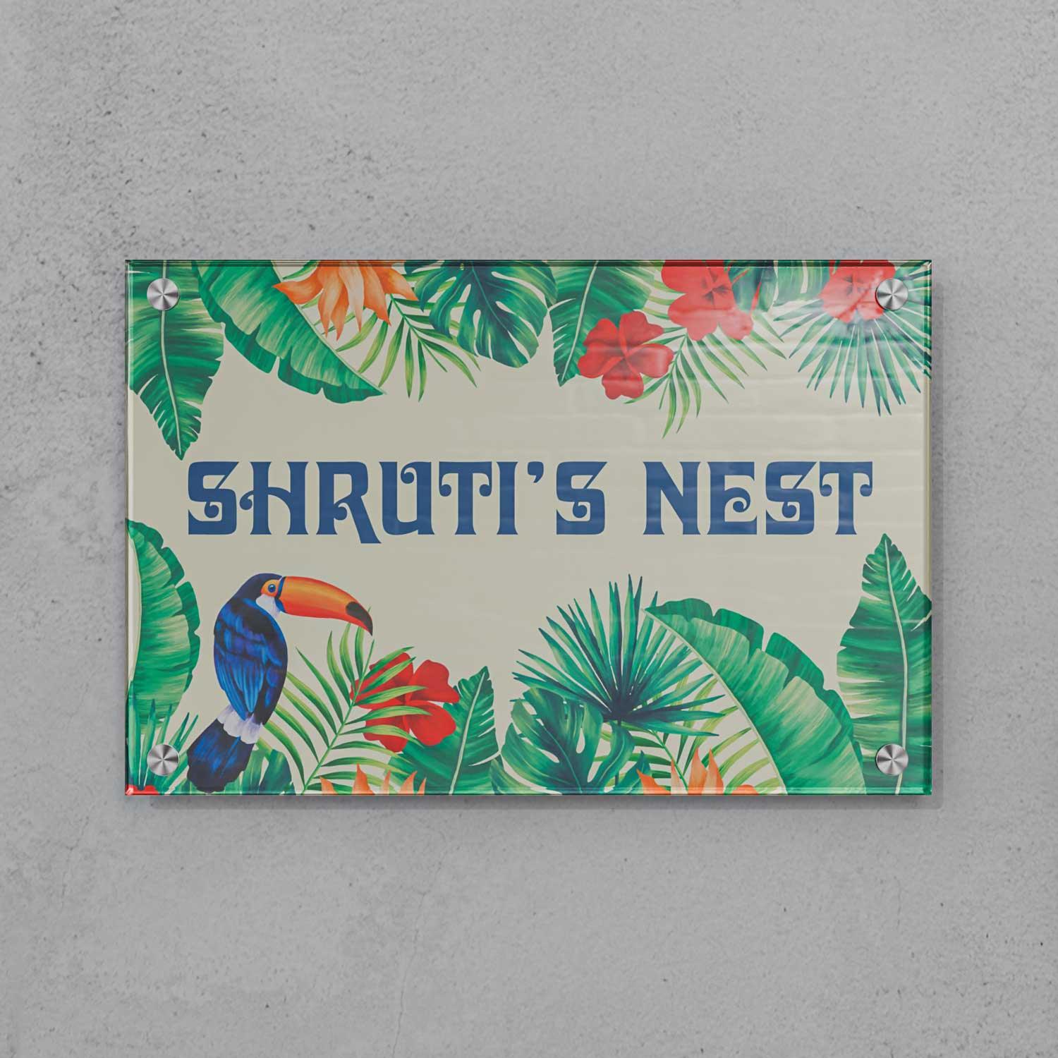 Tropical Forest - Acrylic Name Plate - Housenama