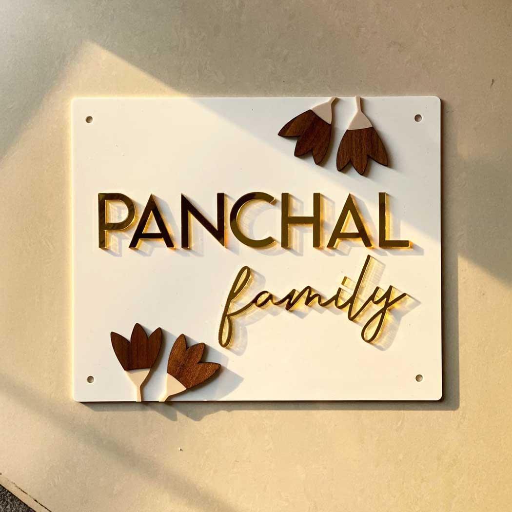 Tulip Flower Nameplate - Rectangle