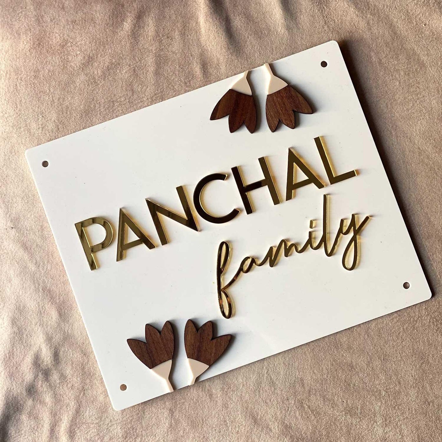Tulip Flower Nameplate - Rectangle