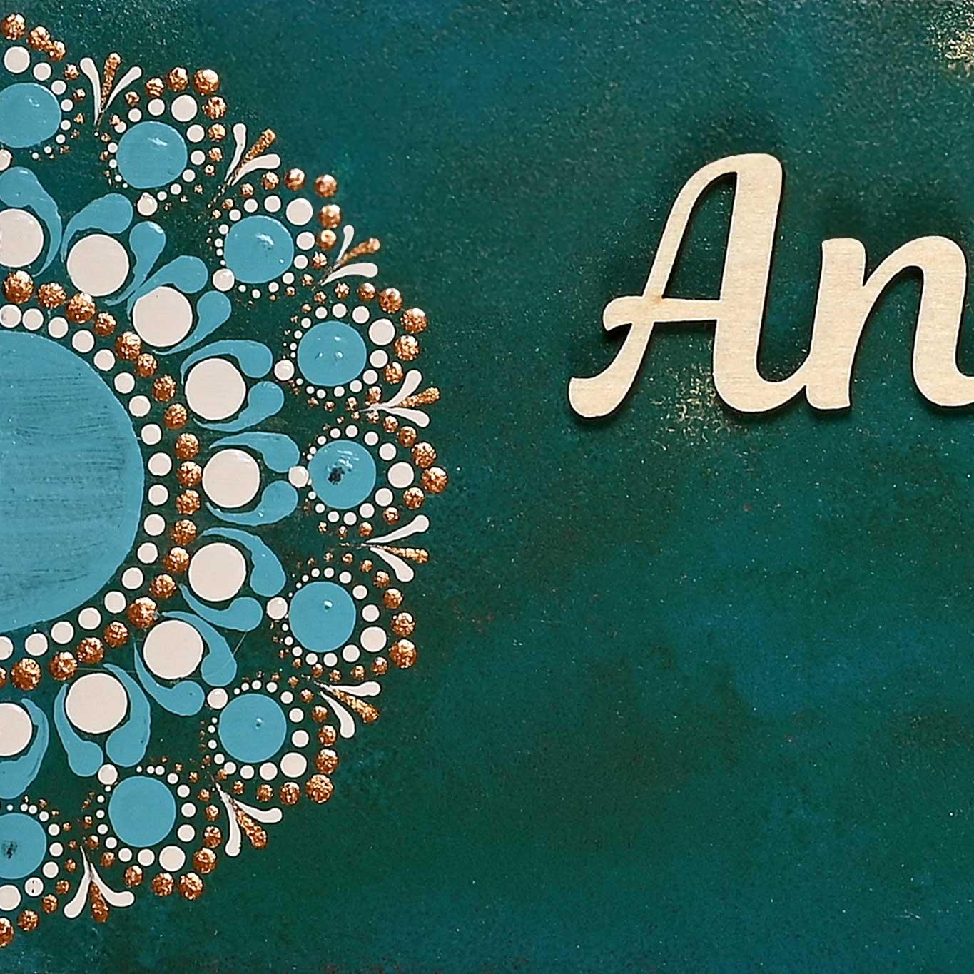Turquoise Tranquil Mandala Nameplate