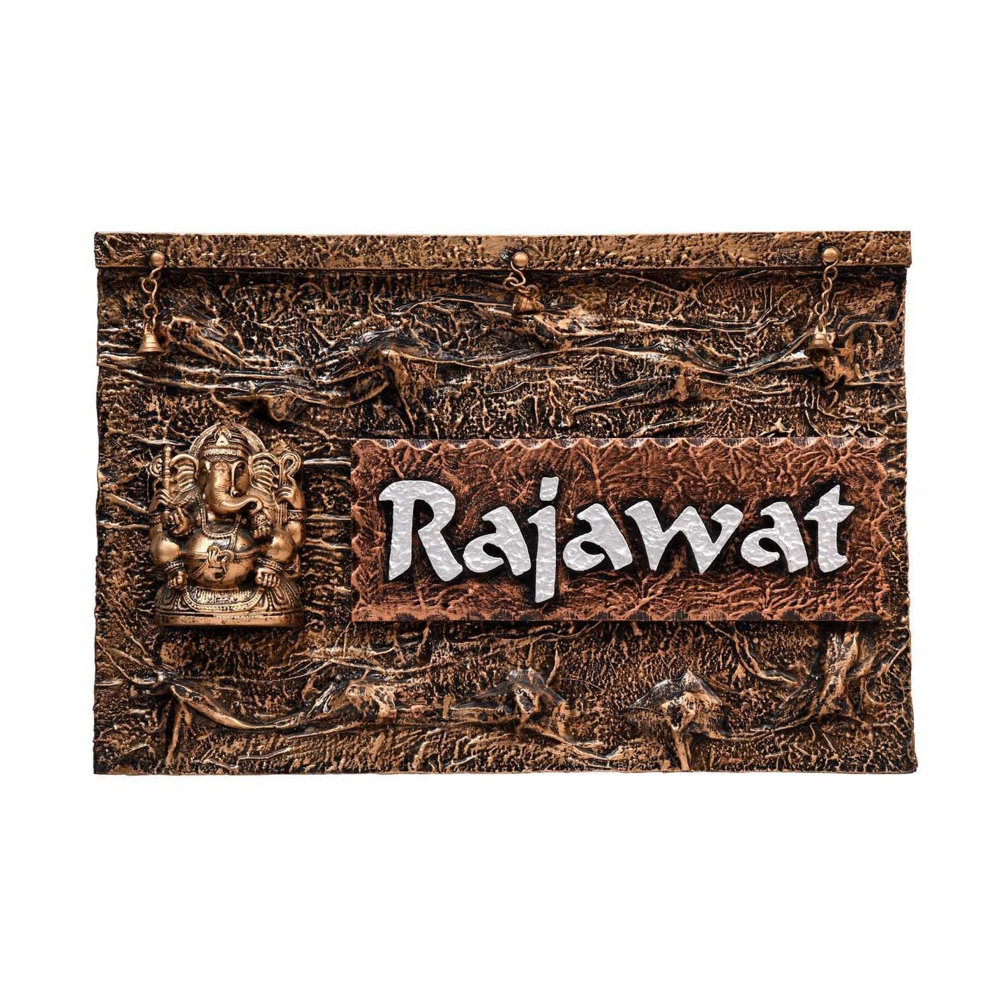 Vighnaharta - Decorative Wooden Name Plate - Housenama