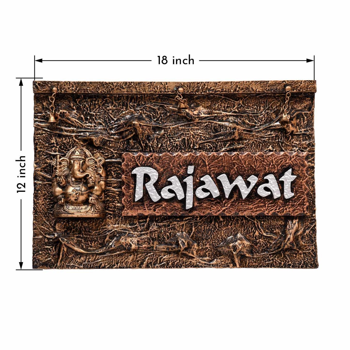 Vighnaharta - Decorative Wooden Name Plate - Housenama