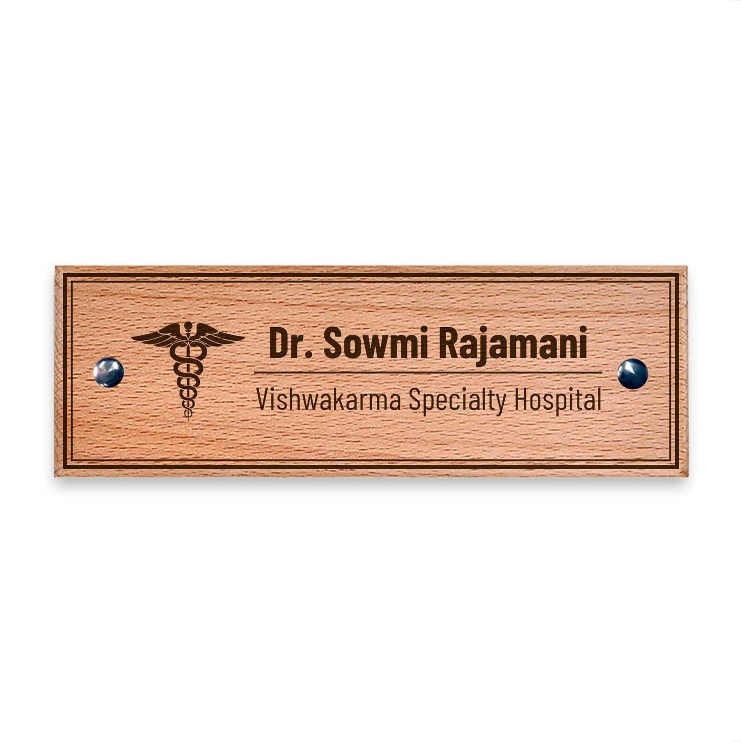 Wooden Name Plate for Doctors - Housenama