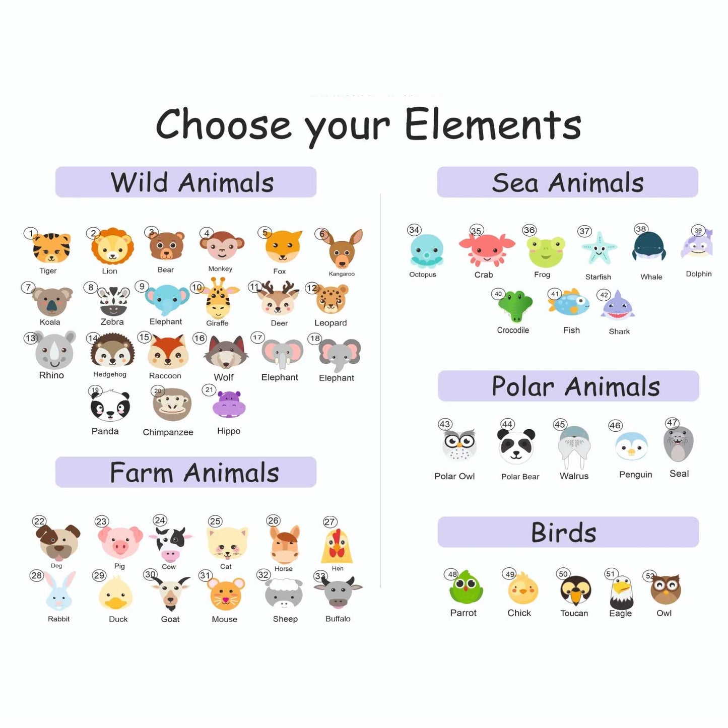 Personalised Wooden Name Puzzle - Fauna (8 Elements)