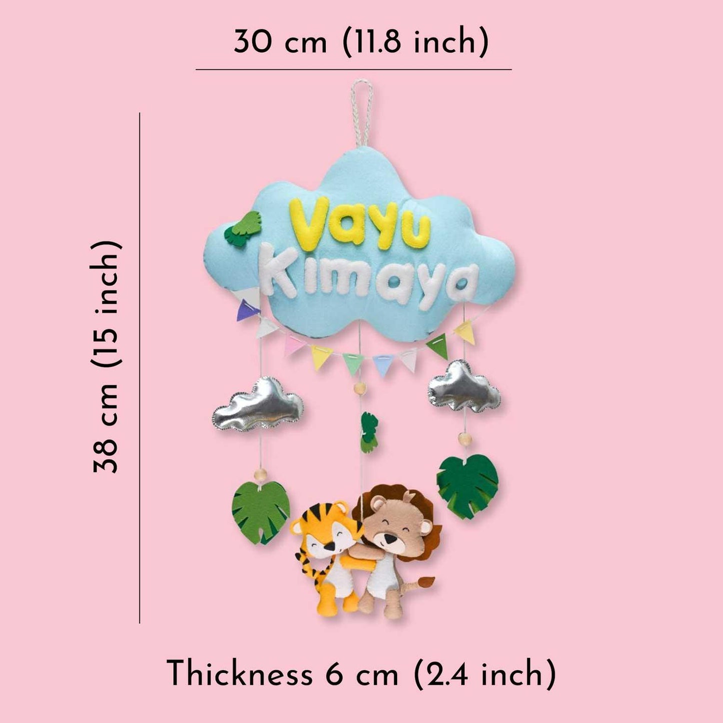 Zooloo Safari Cloud-themed Name Plate for Children - Housenama