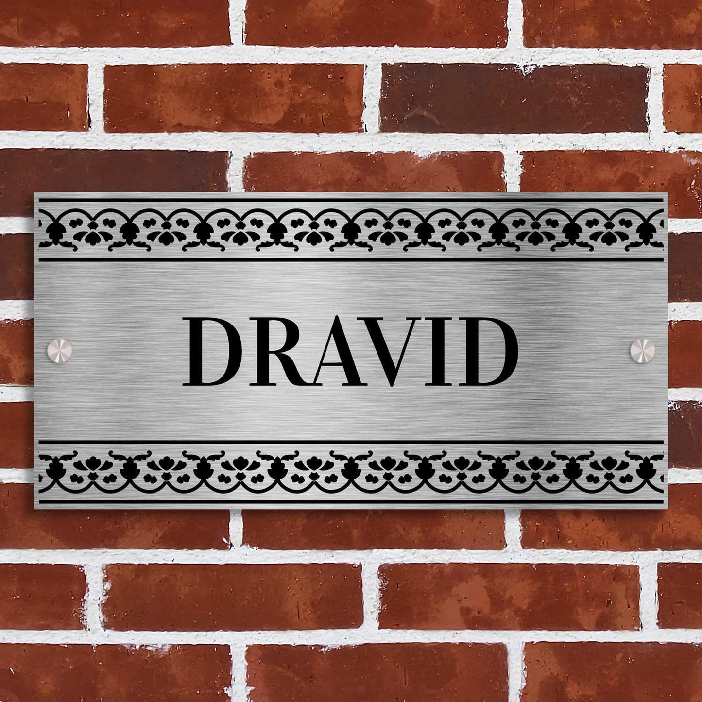 Abhimukhaah (Bidri) - Stainless Steel Name Plate - Housenama