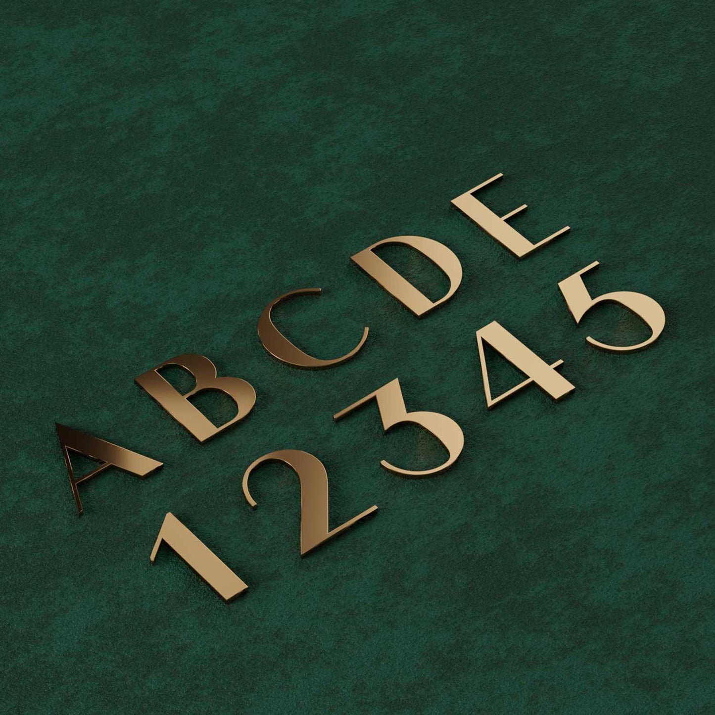 Athens - Bold Brass Door Numbers & Letters - Housenama