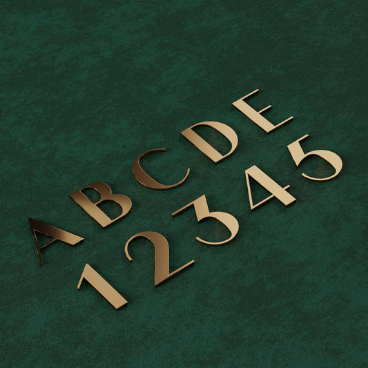 Athens - Bold Brass Door Numbers & Letters - Housenama