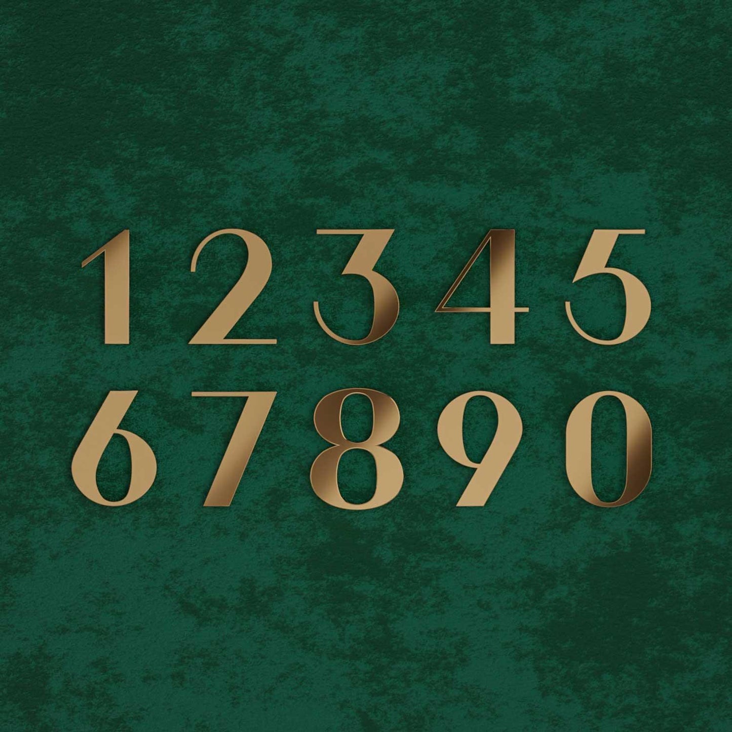 Athens - Bold Brass Door Numbers & Letters - Housenama