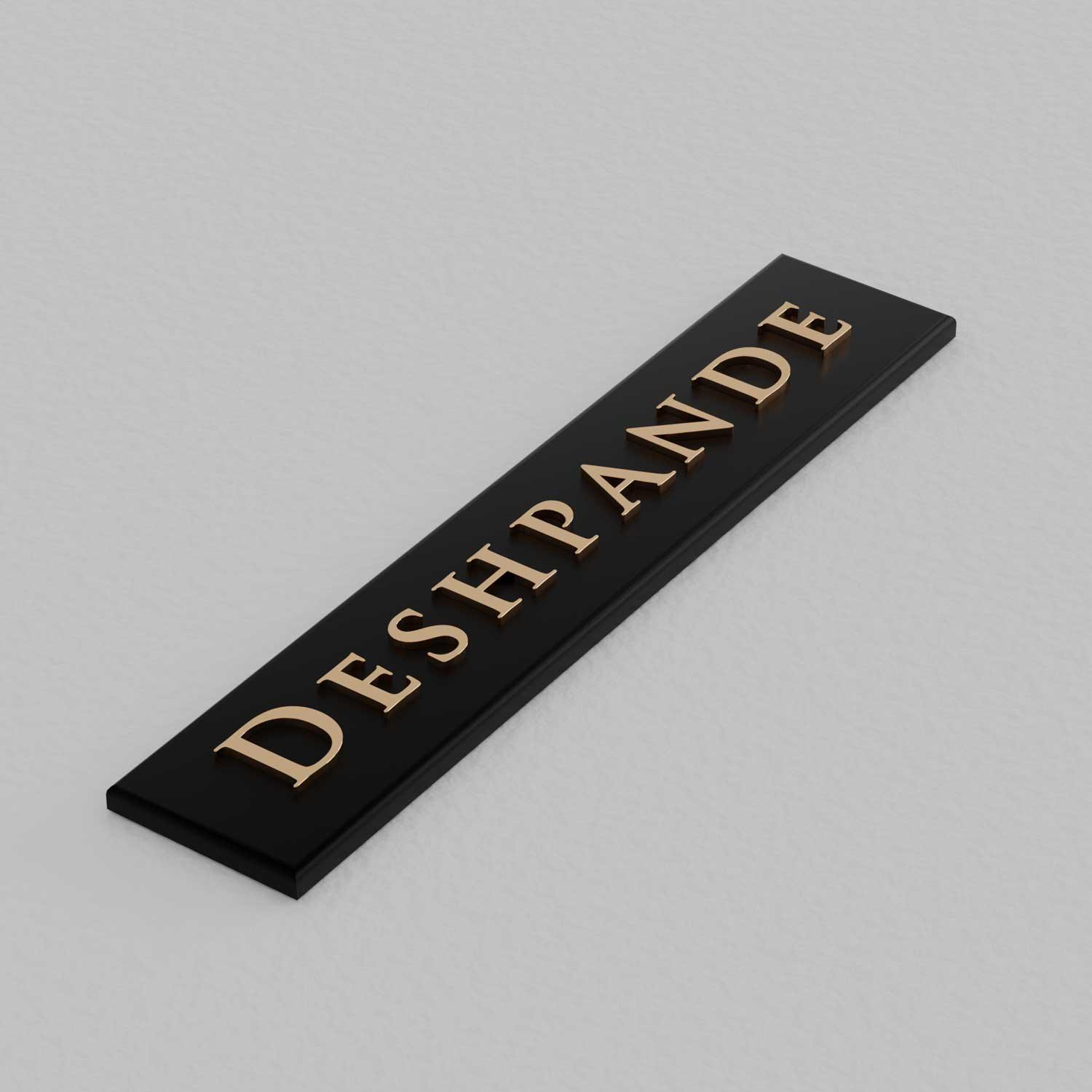 Bellissimo Brass Name Plate - Housenama