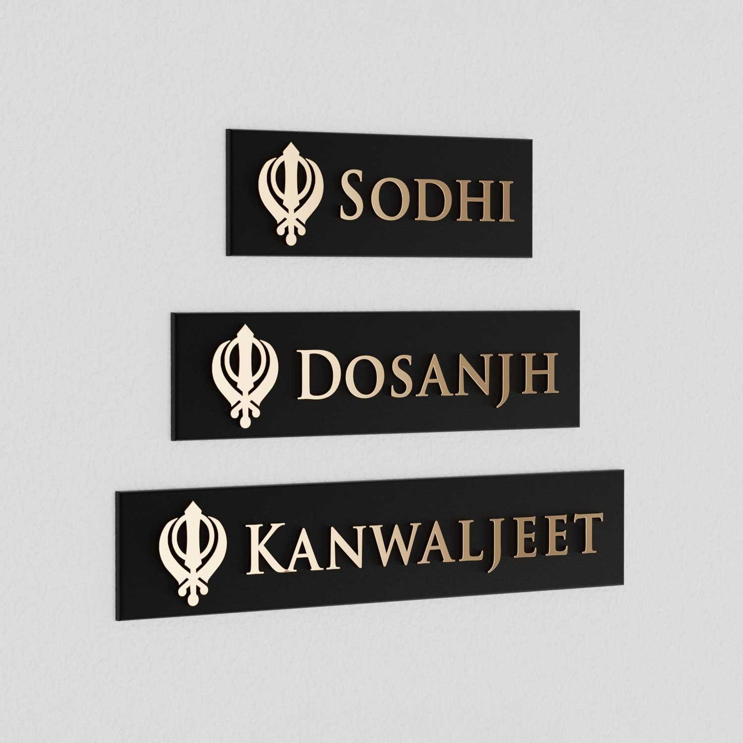 Bellissimo Brass Name Plate - Khanda - Housenama
