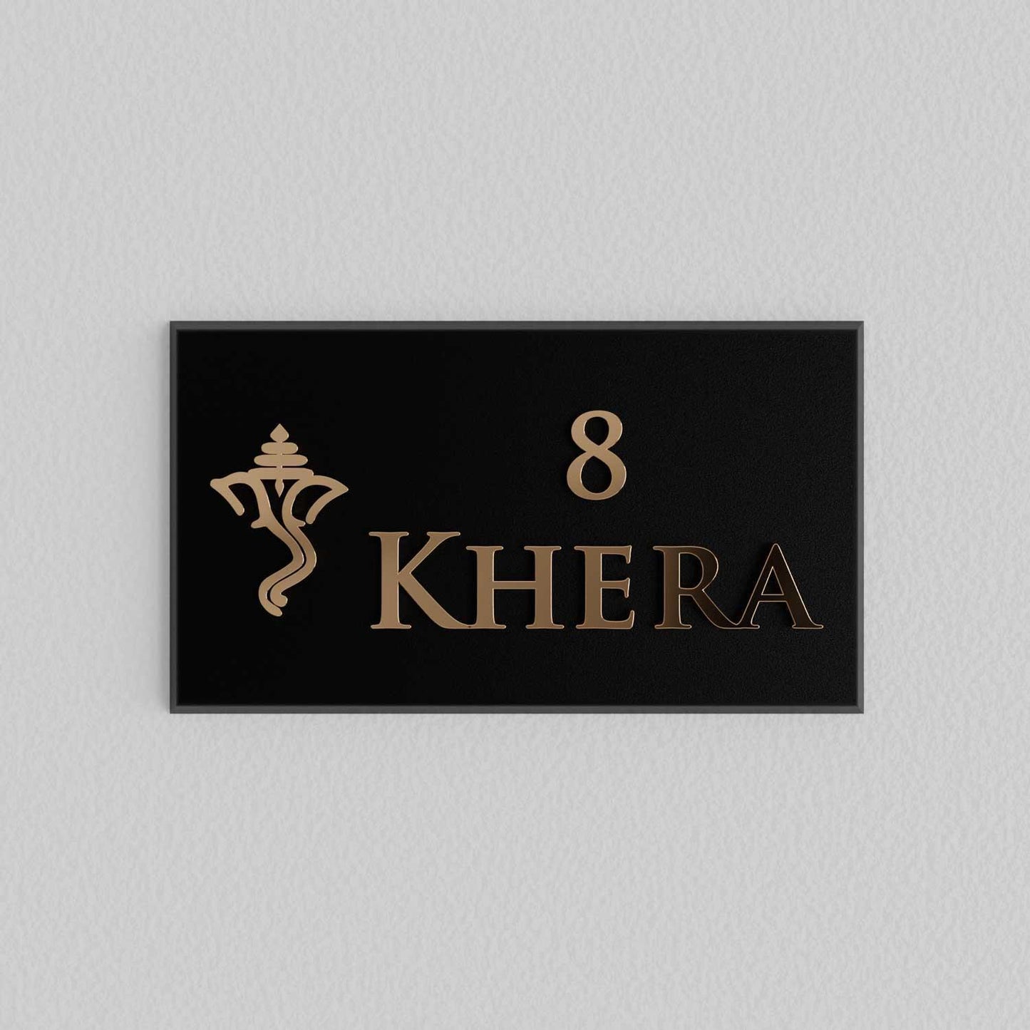 Bellissimo Brass Name Plate (Two Lines) - Ganesha - Housenama