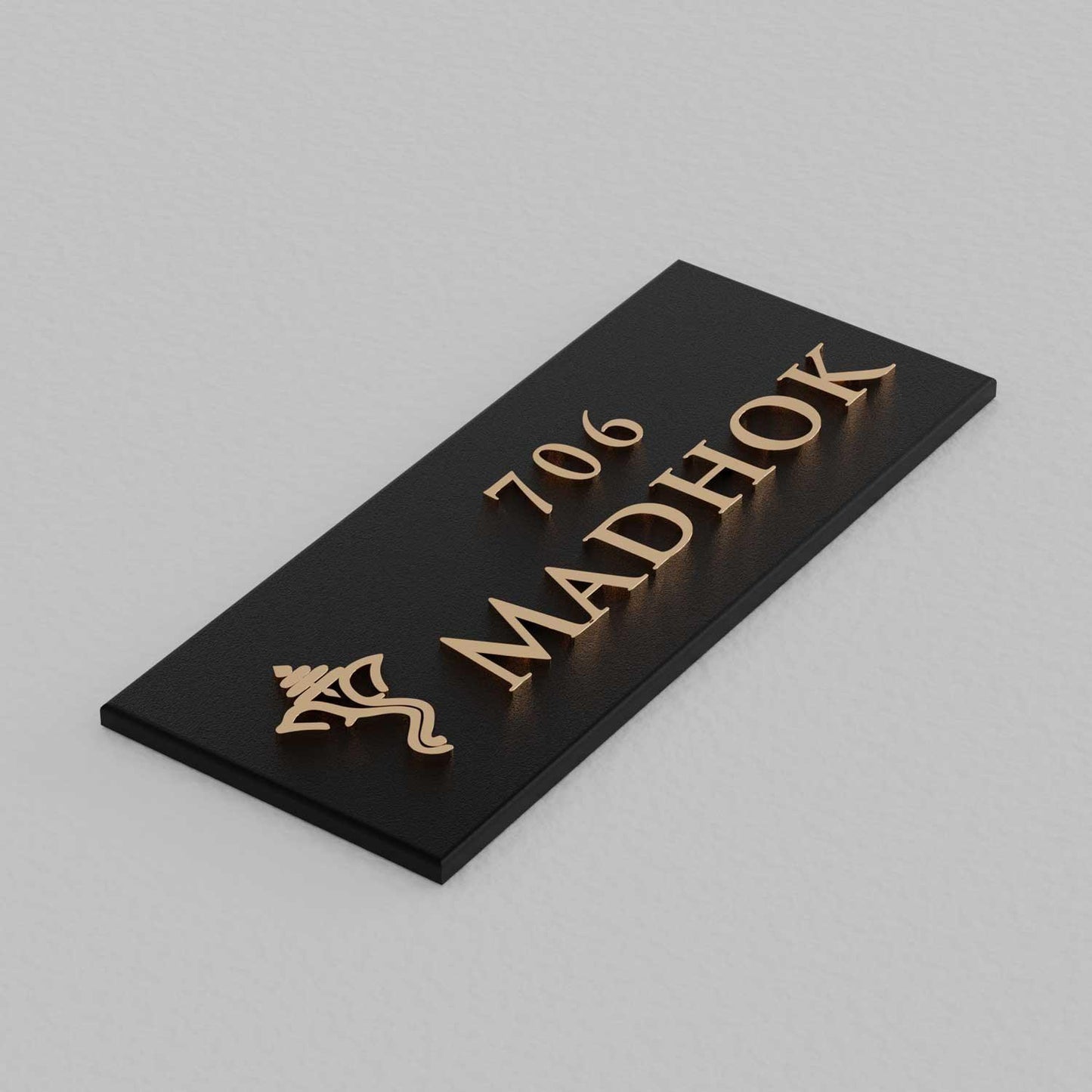 Bellissimo Brass Name Plate (Two Lines) - Ganesha - Housenama