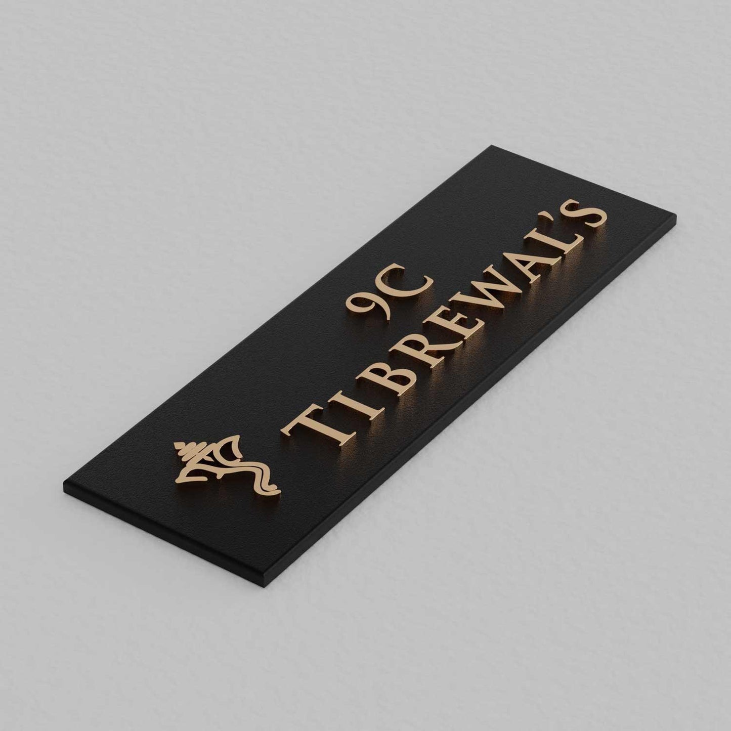 Bellissimo Brass Name Plate (Two Lines) - Ganesha - Housenama