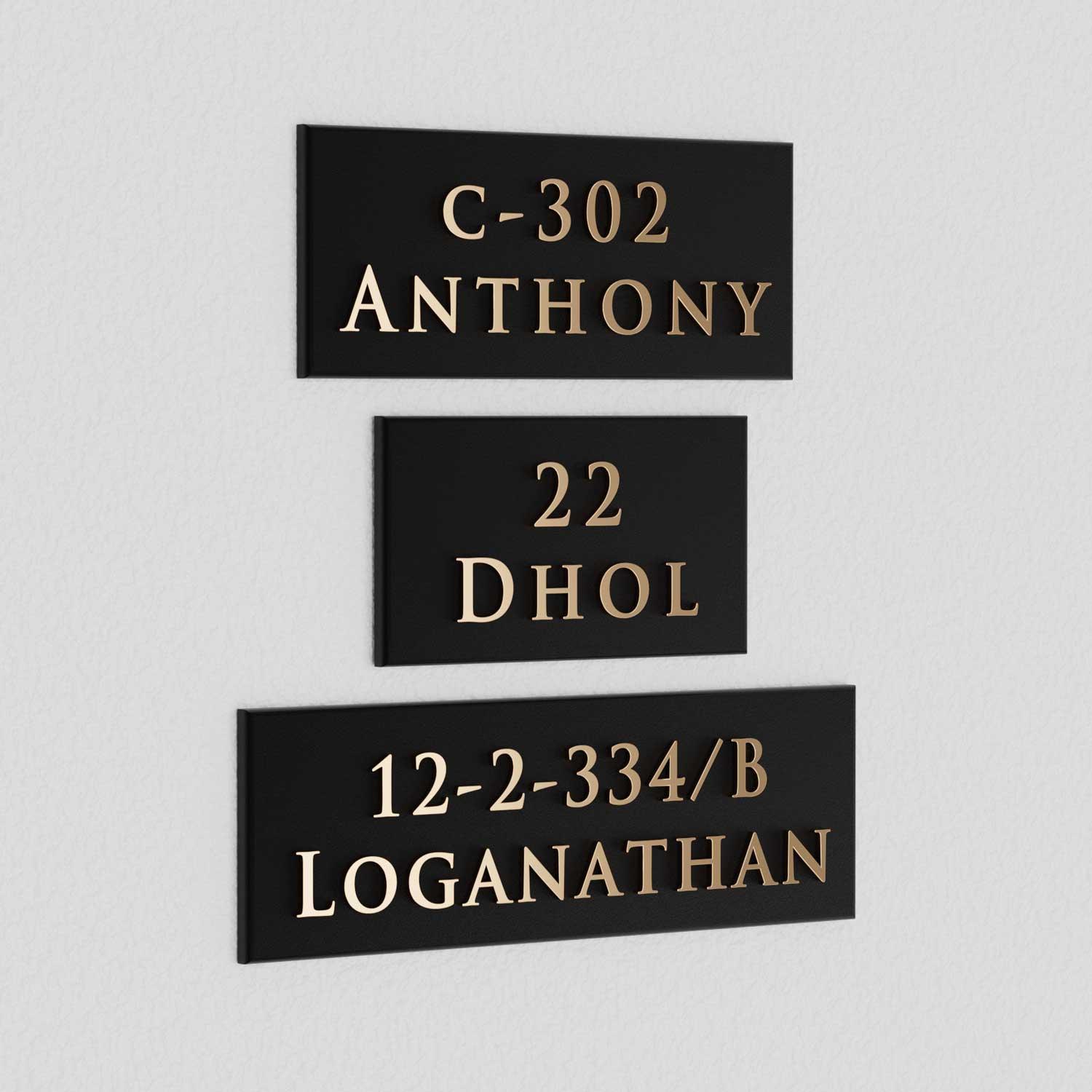 Bellissimo Brass Name Plate (Two Lines) - Housenama