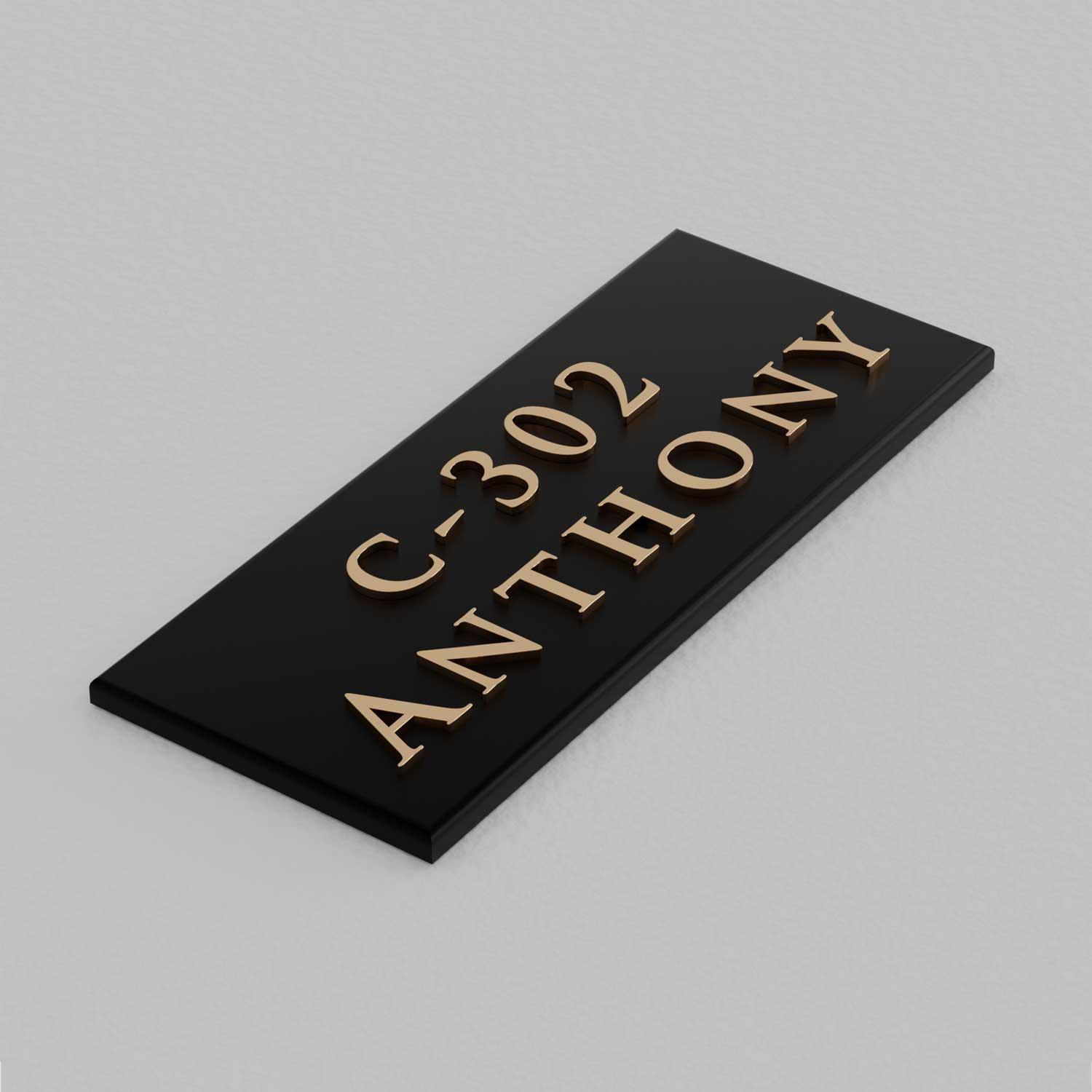 Bellissimo Brass Name Plate (Two Lines) - Housenama