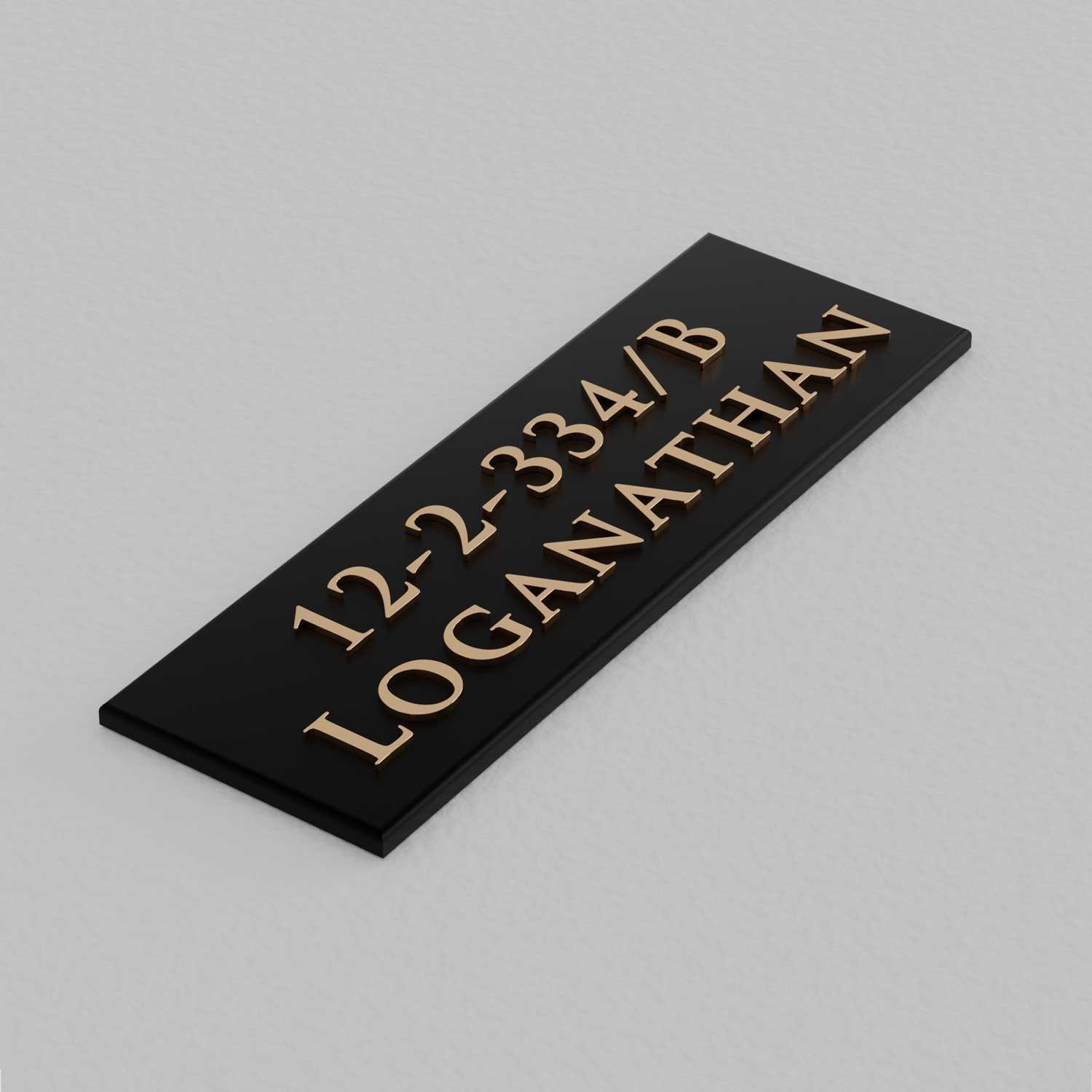Bellissimo Brass Name Plate (Two Lines) - Housenama