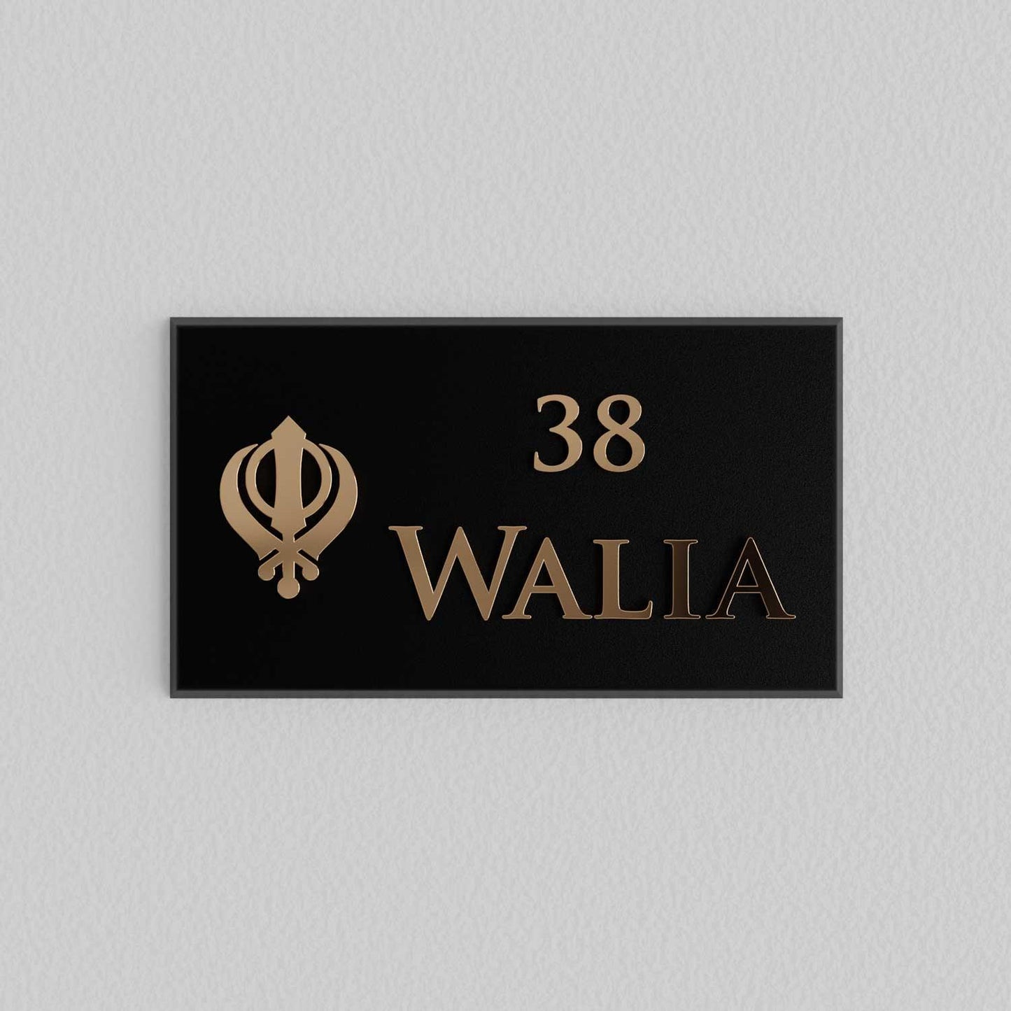 Bellissimo Brass Name Plate (Two Lines) - Khanda - Housenama