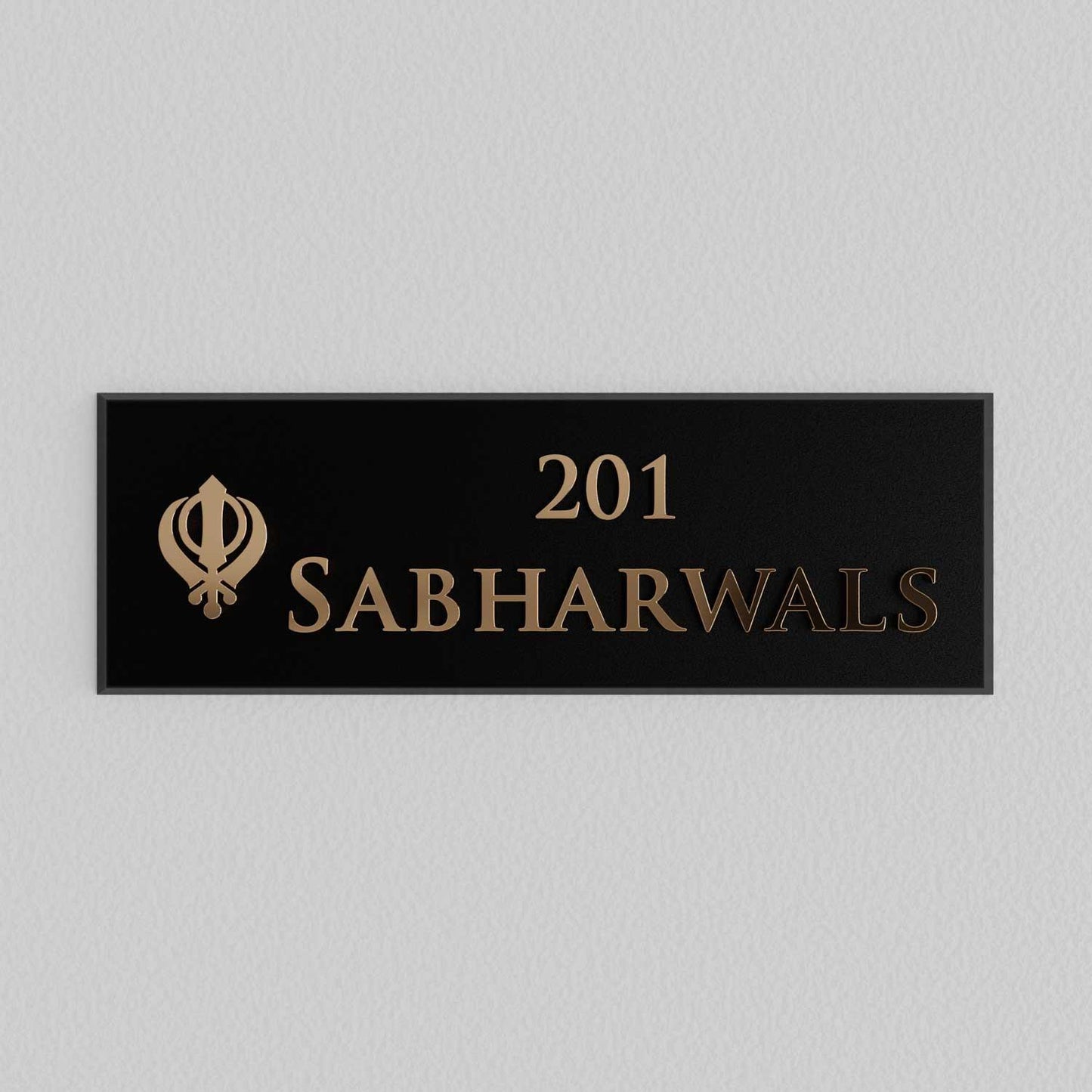 Bellissimo Brass Name Plate (Two Lines) - Khanda - Housenama
