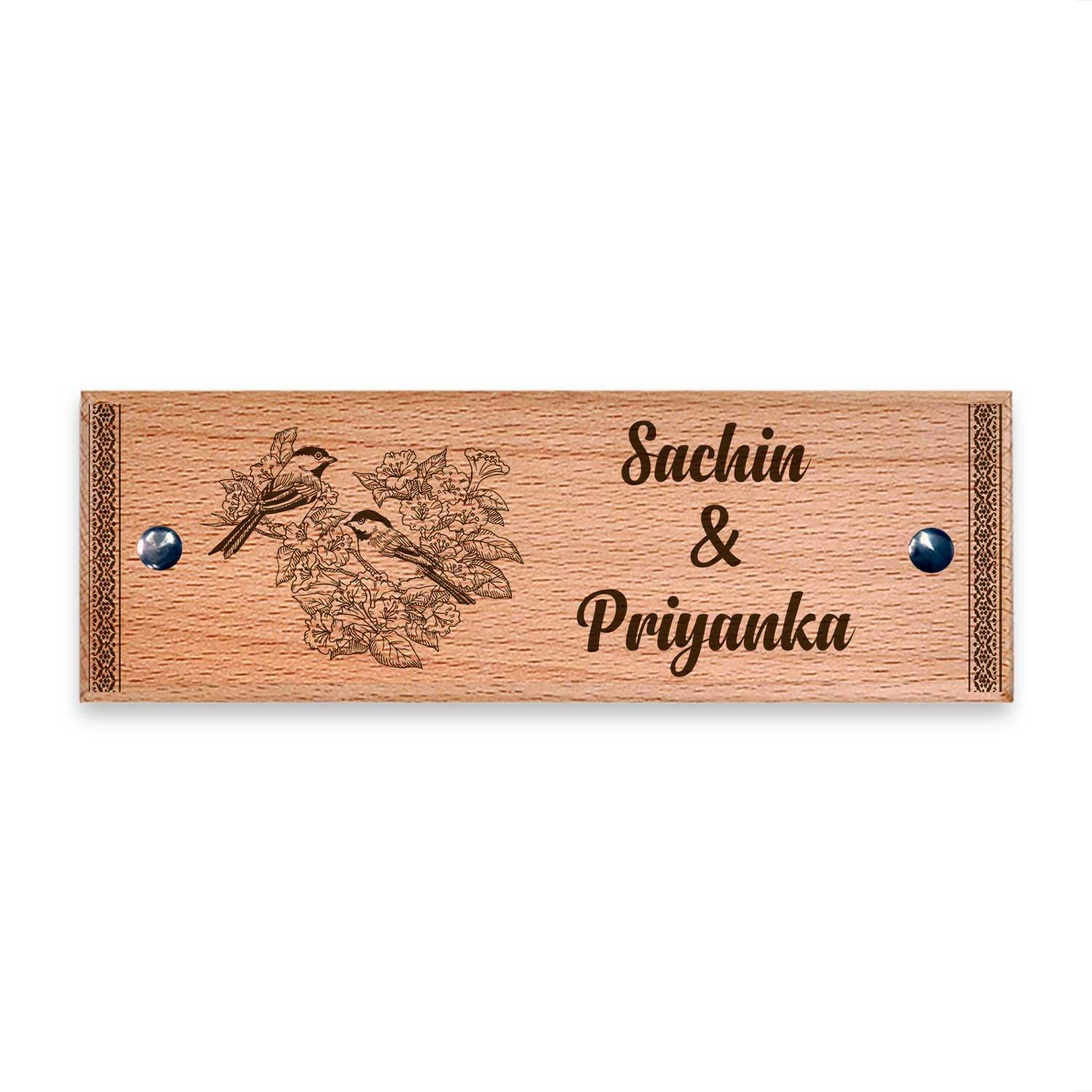 Branch of Love - Wooden Name Plate - Housenama