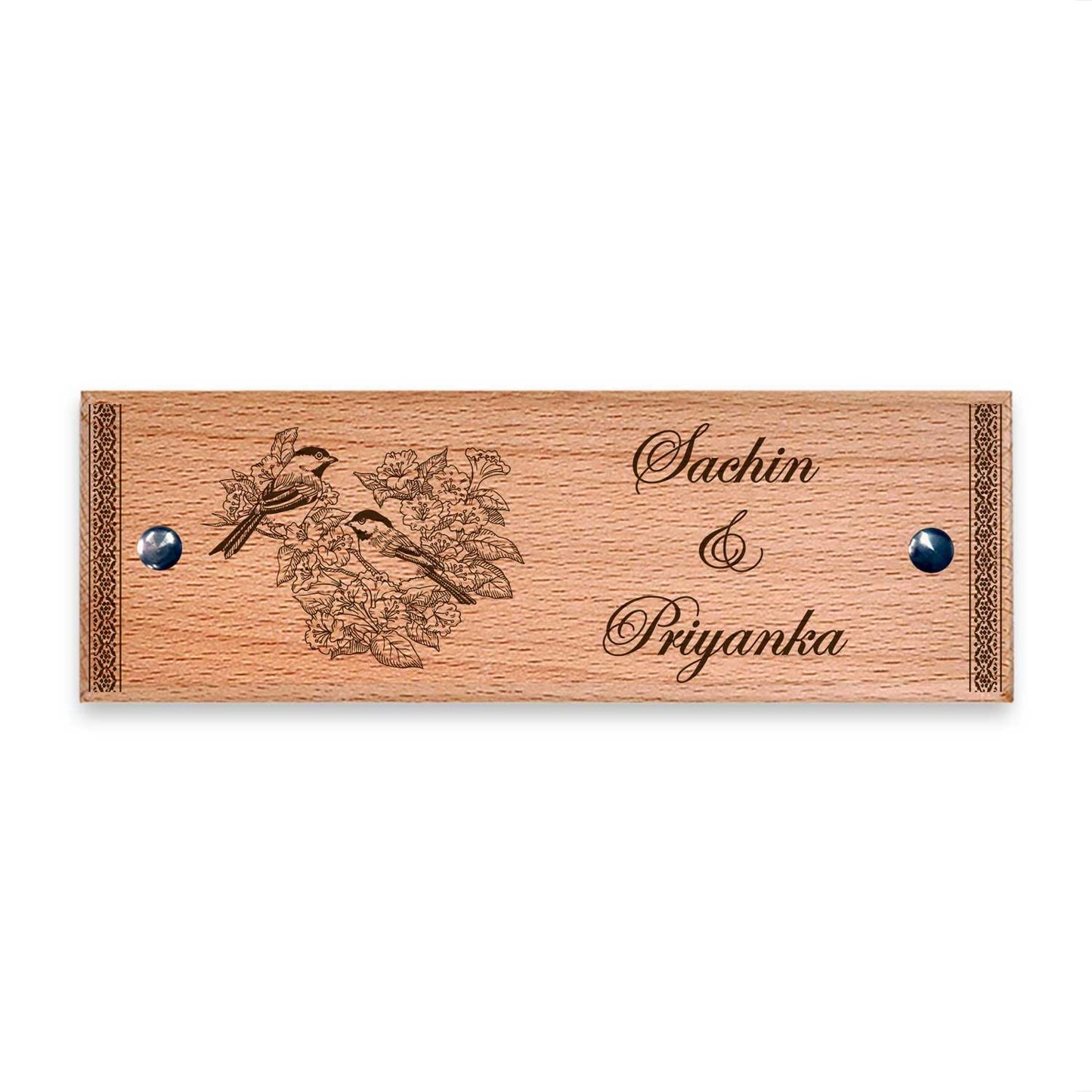 Branch of Love - Wooden Name Plate - Housenama