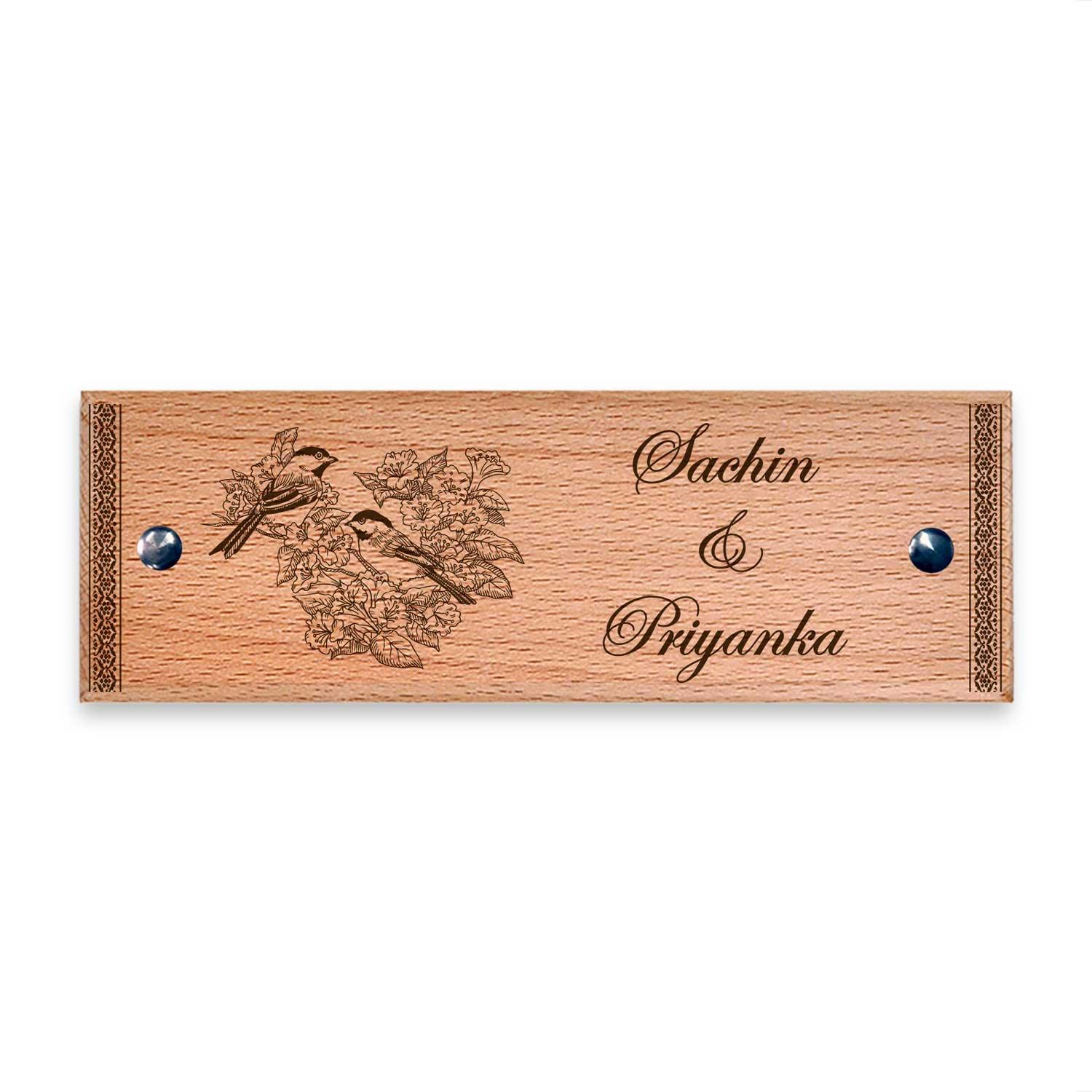 Branch of Love - Wooden Name Plate - Housenama