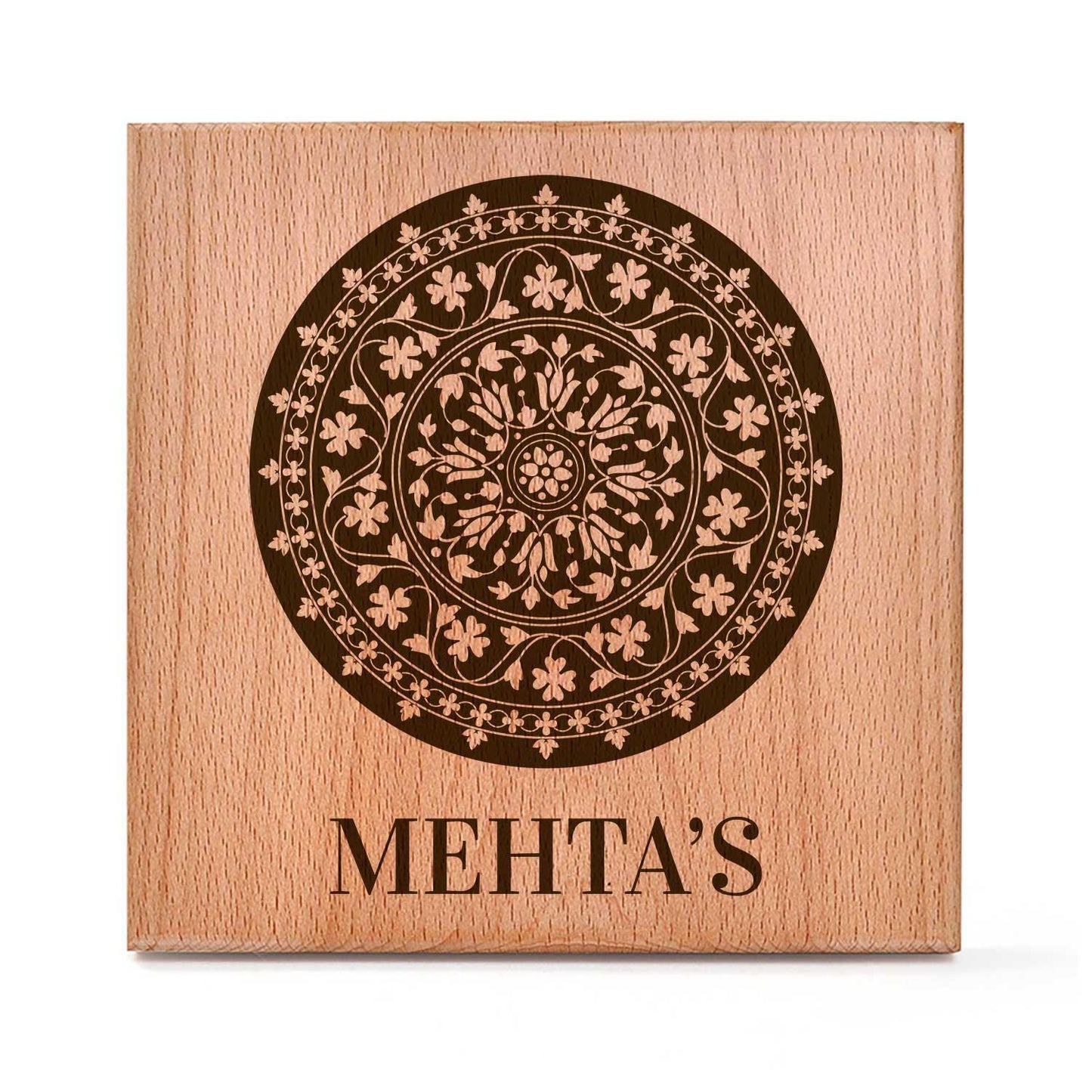 Chakrasheela (Bidri) - Wooden Name Plate - Housenama