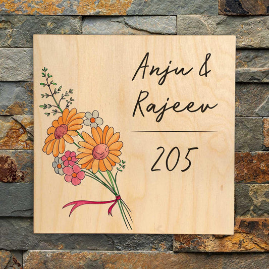 Daisy Bunch - Wooden Name Plate - Housenama