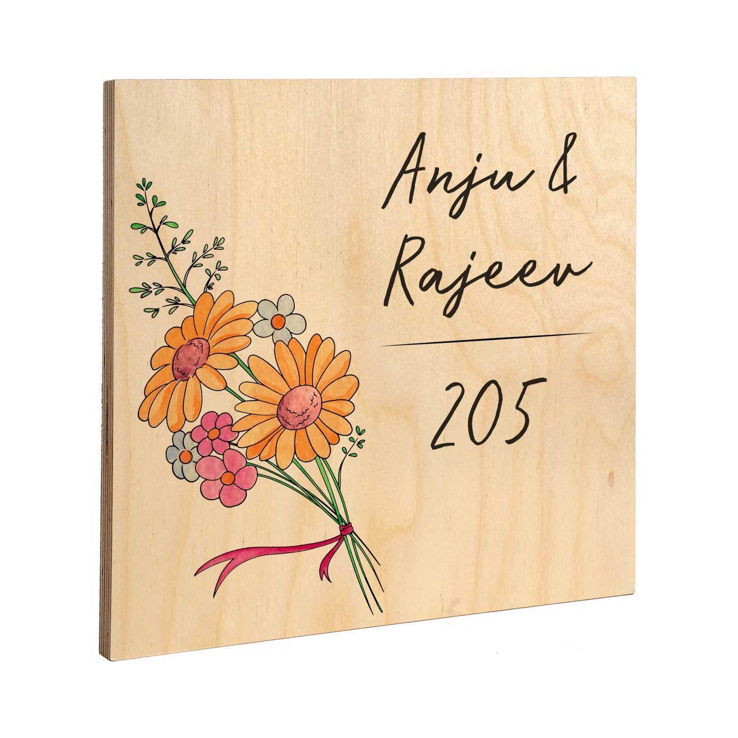 Daisy Bunch - Wooden Name Plate - Housenama