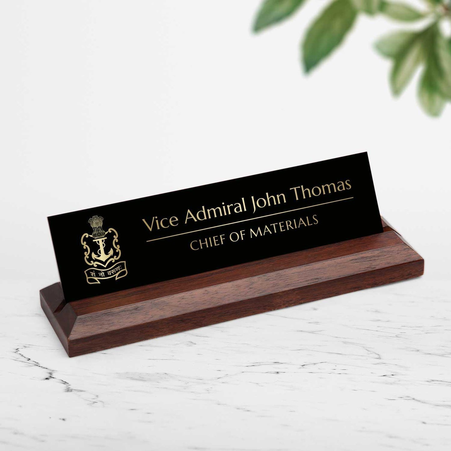Excelus Office Desk Name Plate - Indian Navy - Housenama