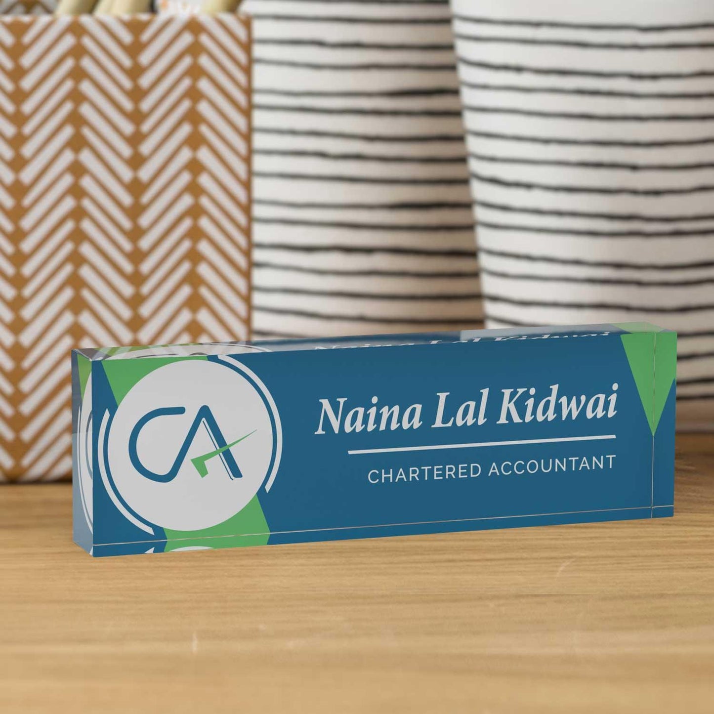 Executive Desk Name Plate for Chartered Accountant (CA) - Housenama
