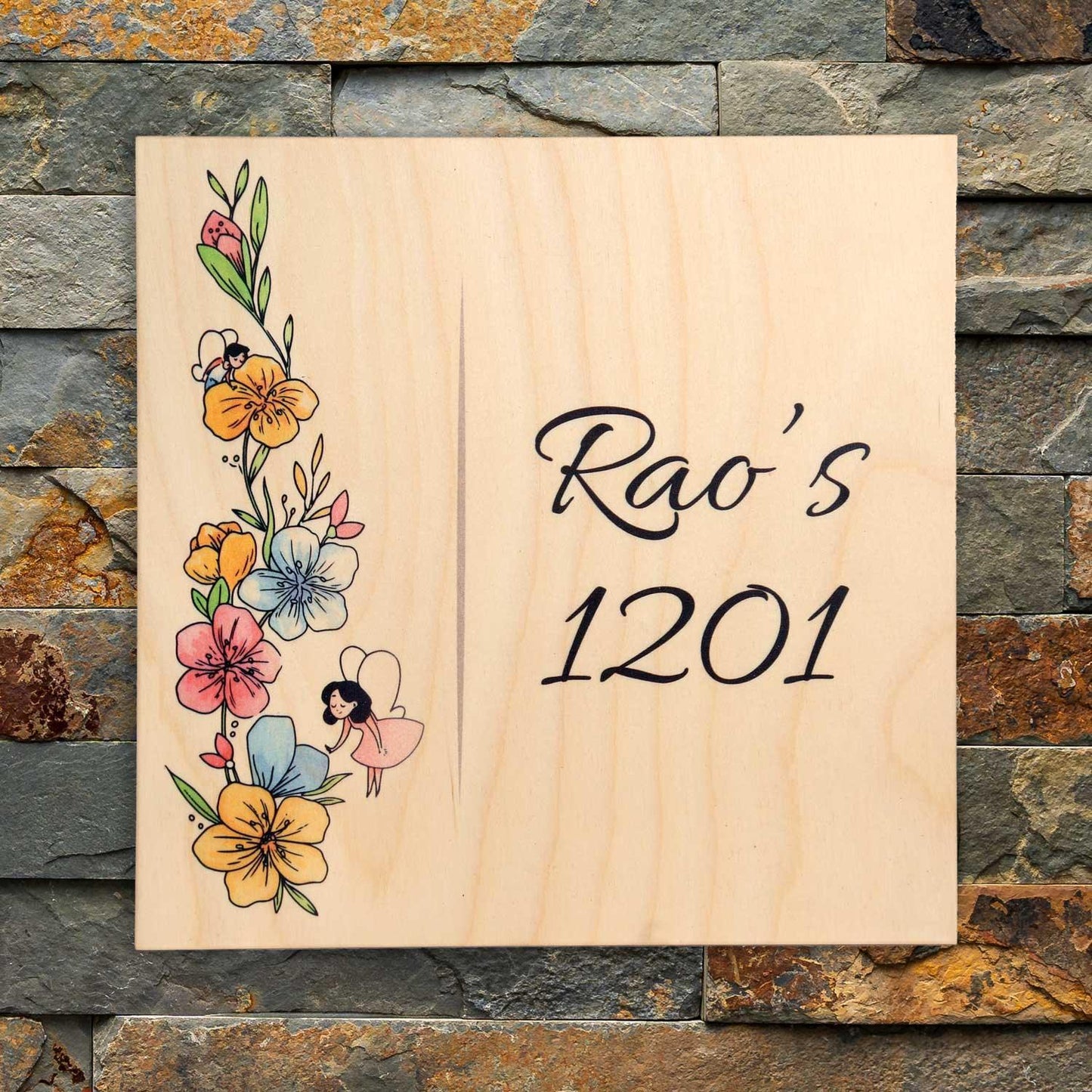 Fairy's Garden - Wooden Name Plate - Housenama