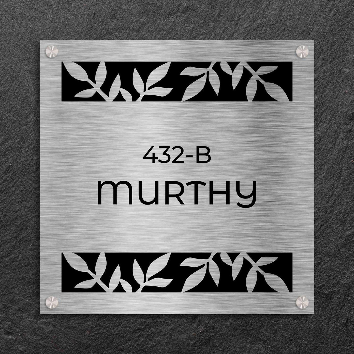 Florella - Stainless Steel Name Plate - Housenama