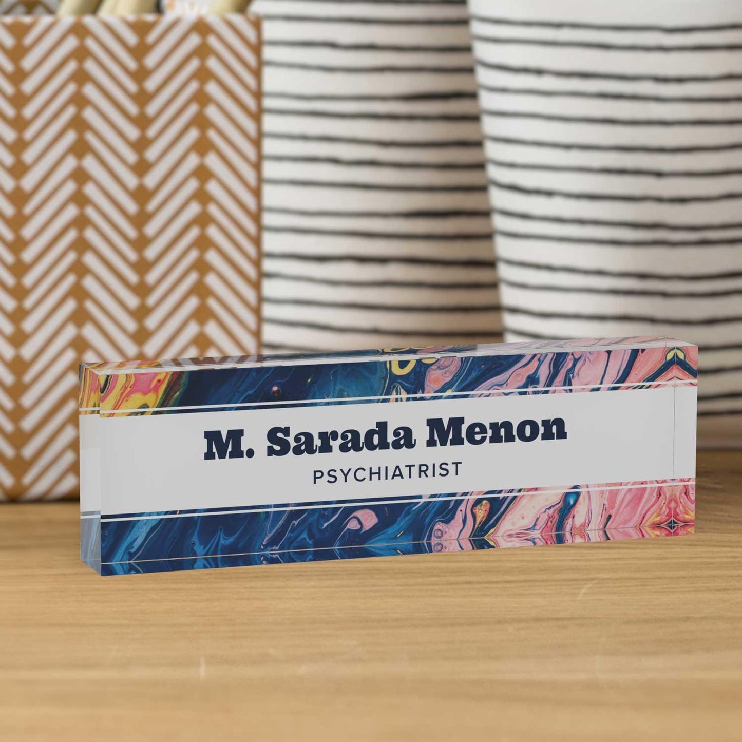Fluid - Acrylic Desk Name Plate - Housenama