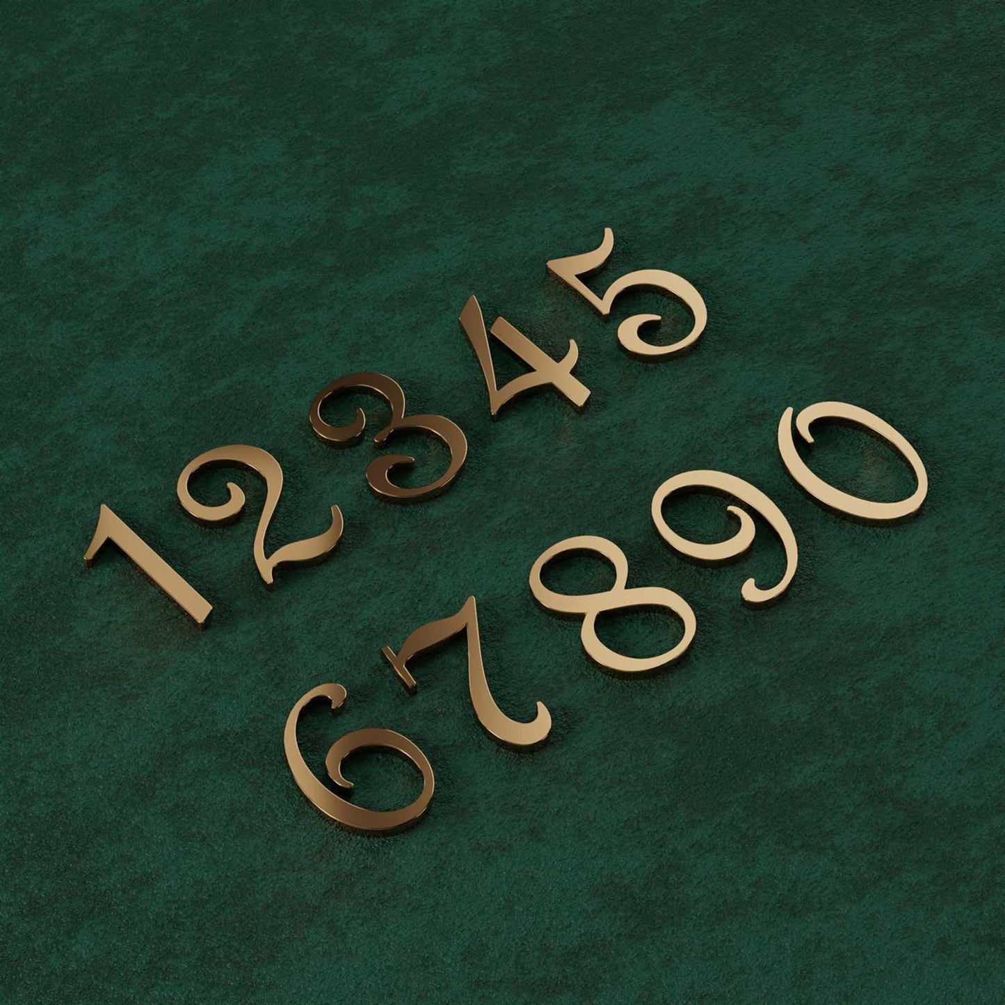 French - Decorative Brass Door Numbers - Housenama