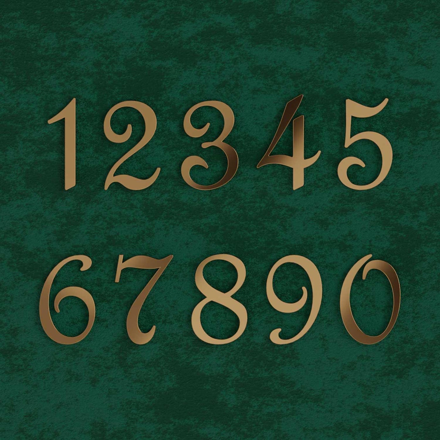 French - Decorative Brass Door Numbers - Housenama