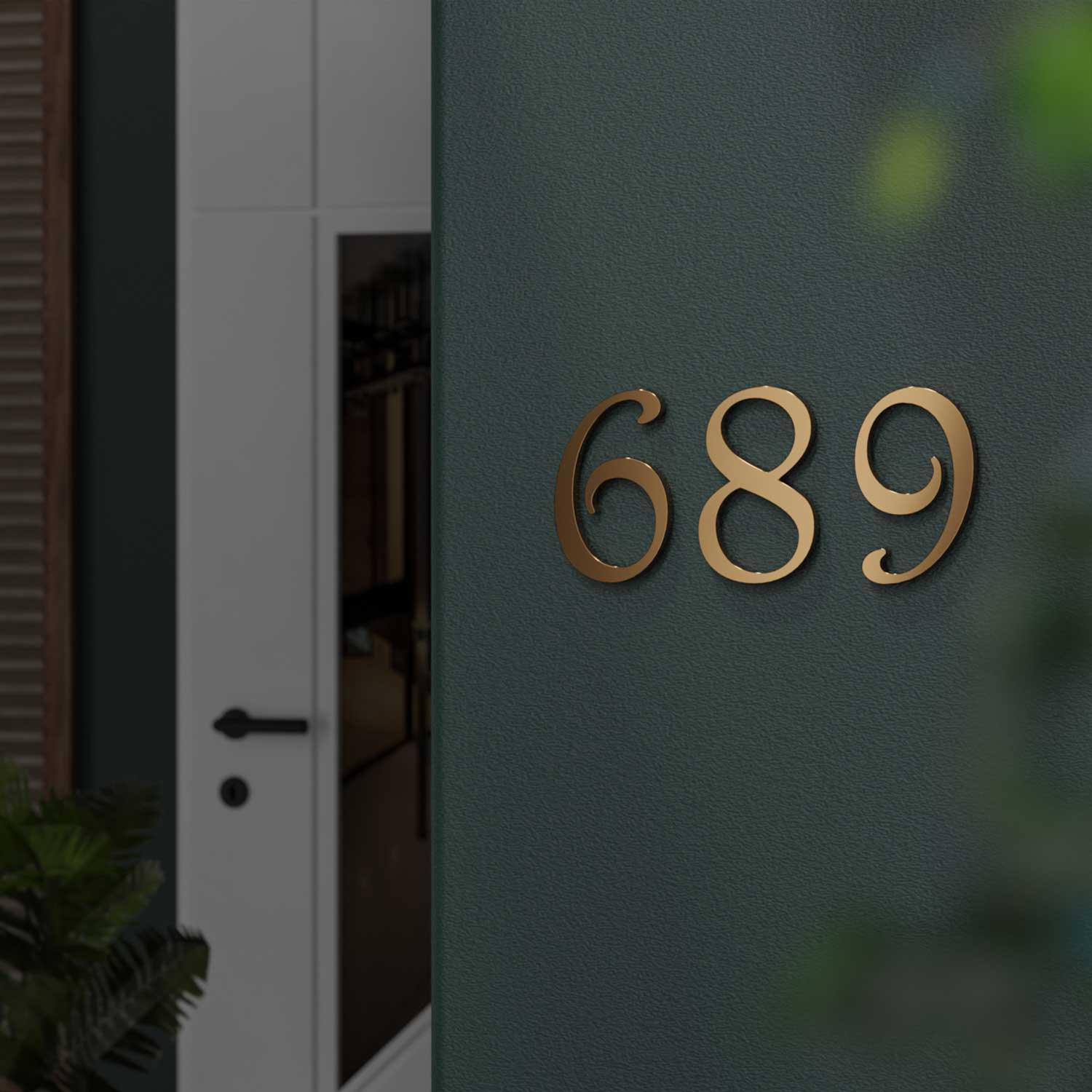 French - Decorative Brass Door Numbers - Housenama