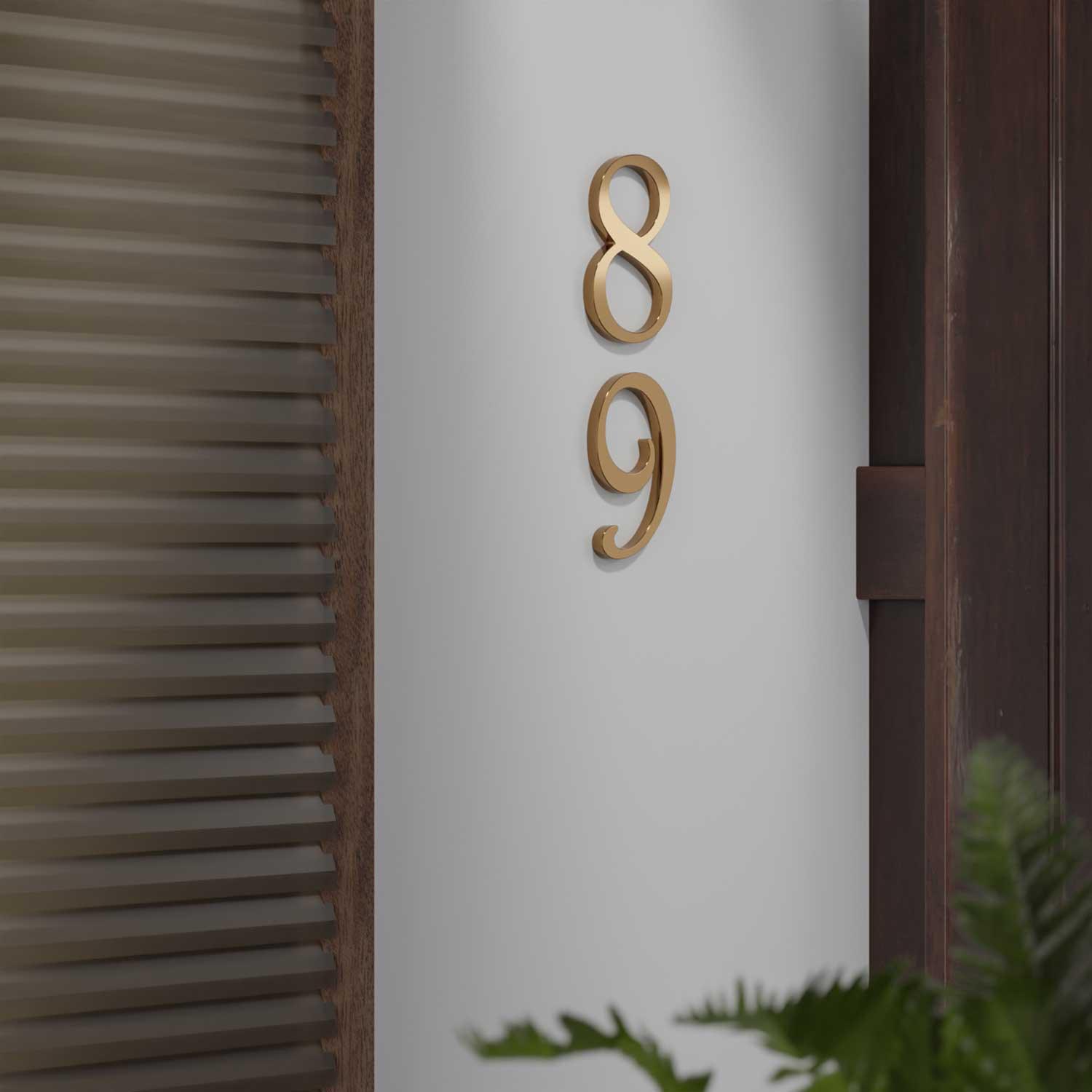 French - Decorative Brass Door Numbers - Housenama