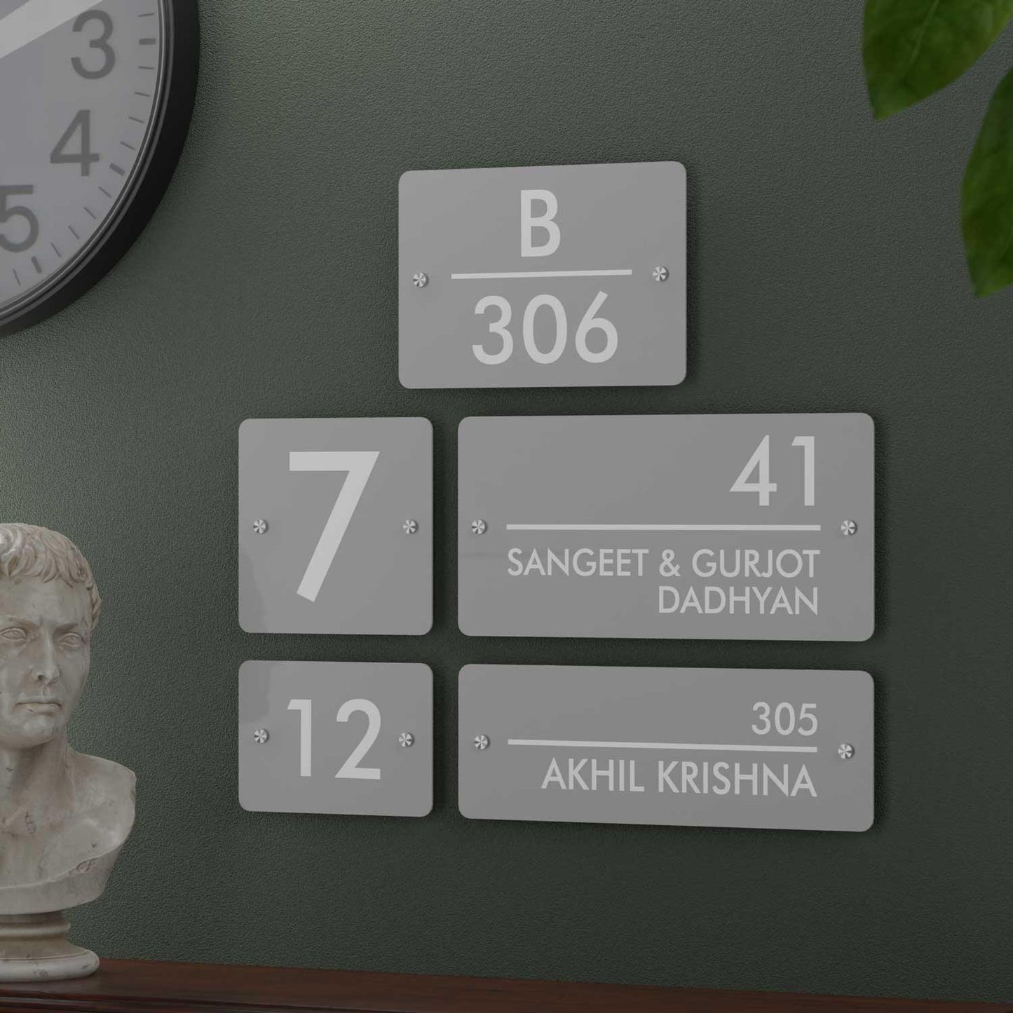 Futura (Glossy Grey) - Contemporary House Number/Name Sign - Housenama